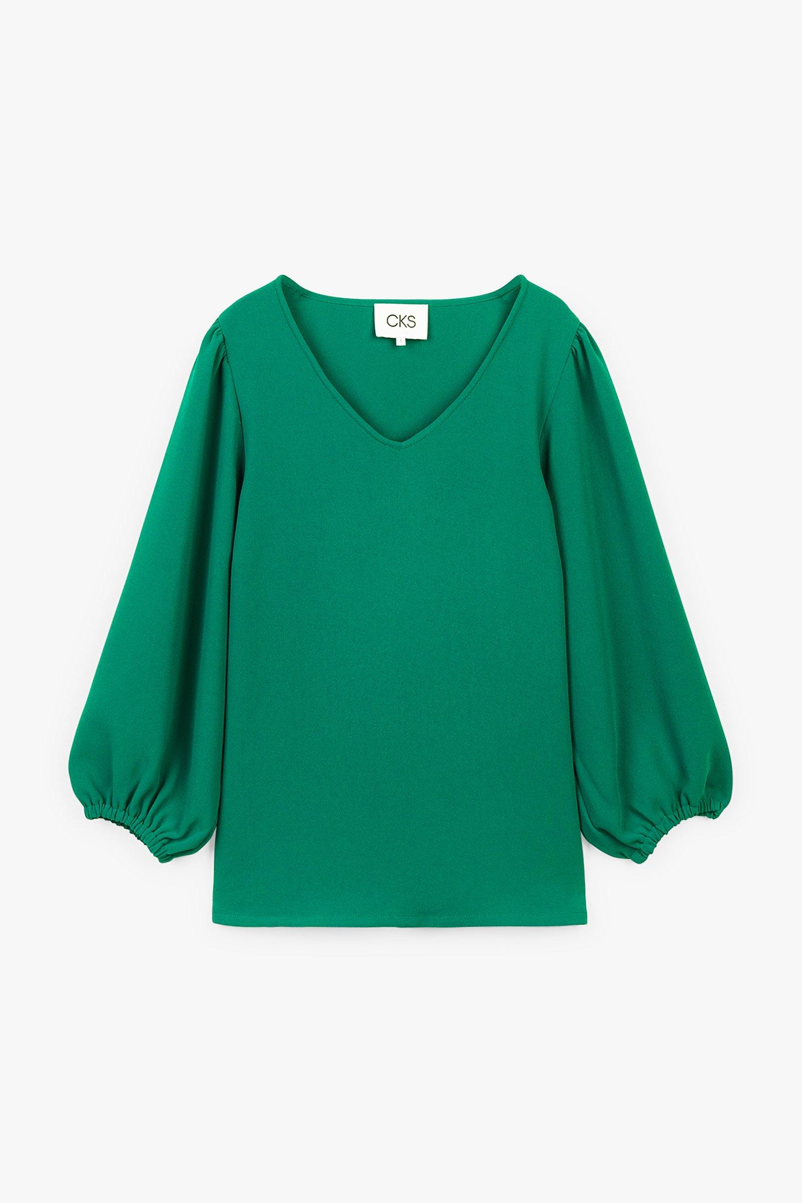 CKS Dames - RIKO - blouse korte mouwen - khaki