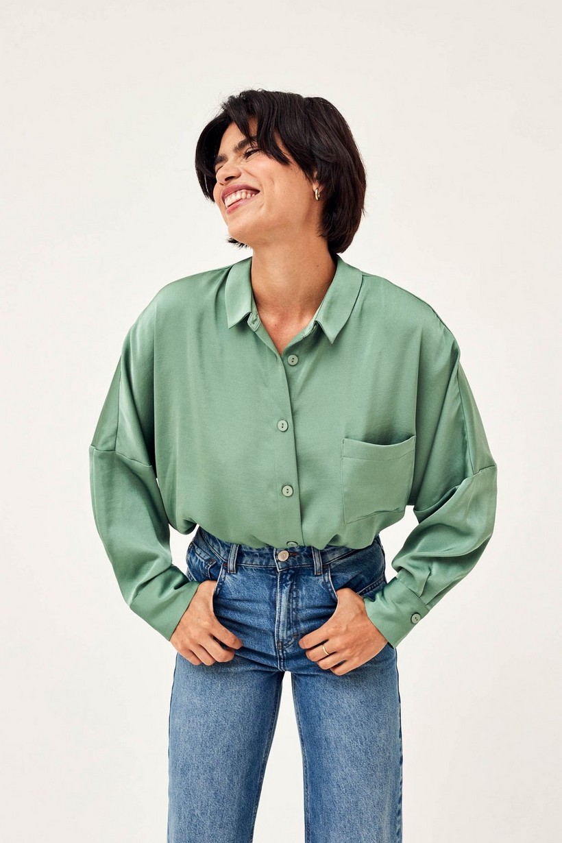 CKS Dames - WAZNA - blouse lange mouwen - khaki