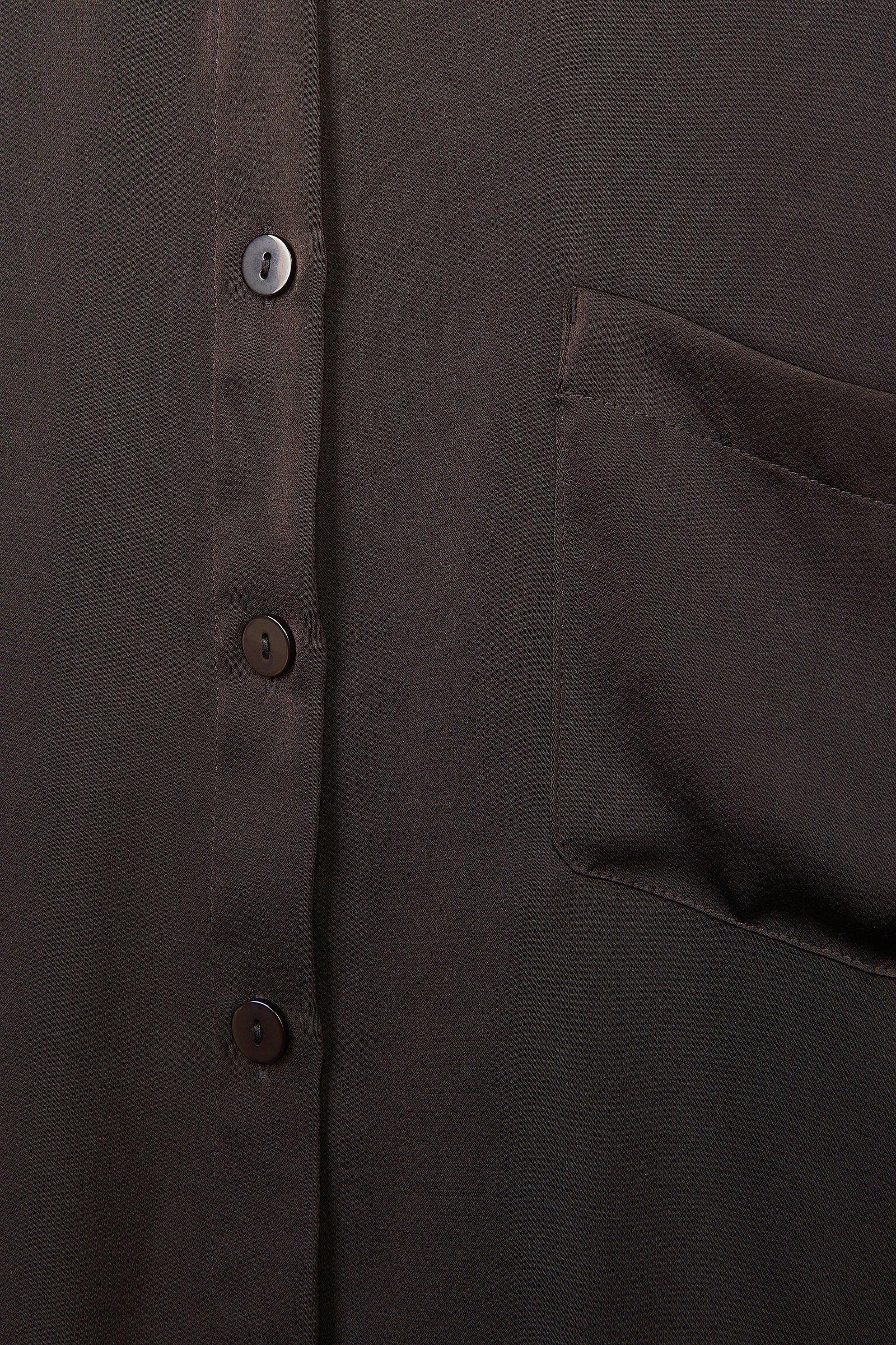 CKS Dames - WAZNA - Bluse Kurze Ärmel - Dunkelbraun