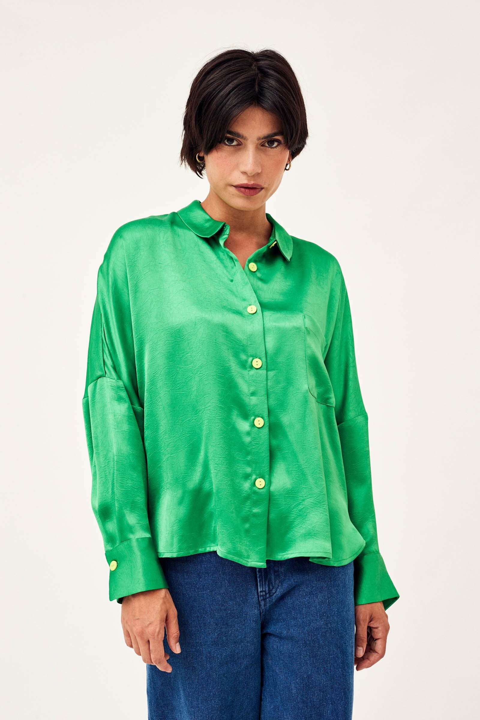 waarheid verkouden worden spuiten WAZNA - blouse lange mouwen - intens groen | CKS Fashion