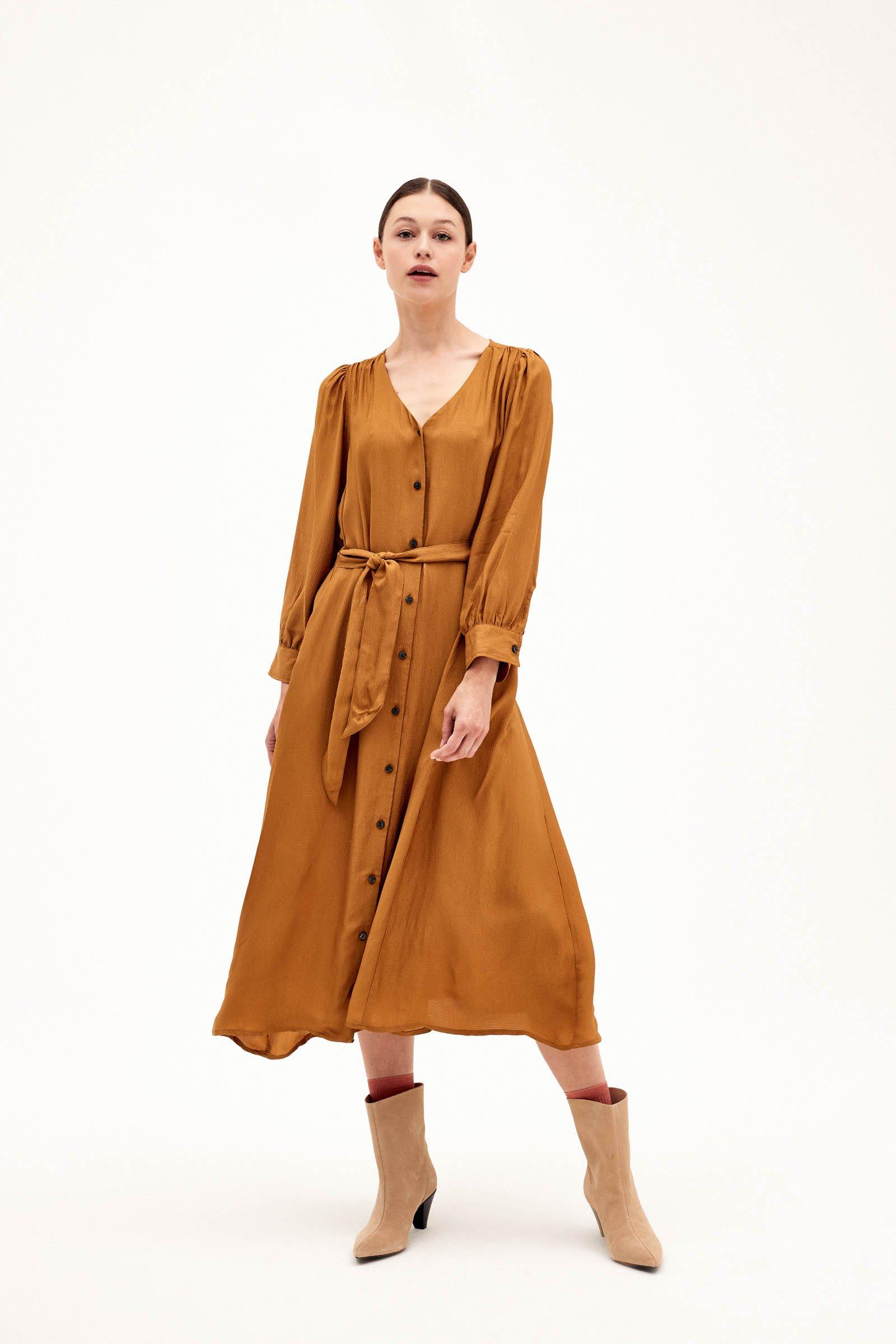 CKS Dames - MICKOS - robe midi - jaune foncé