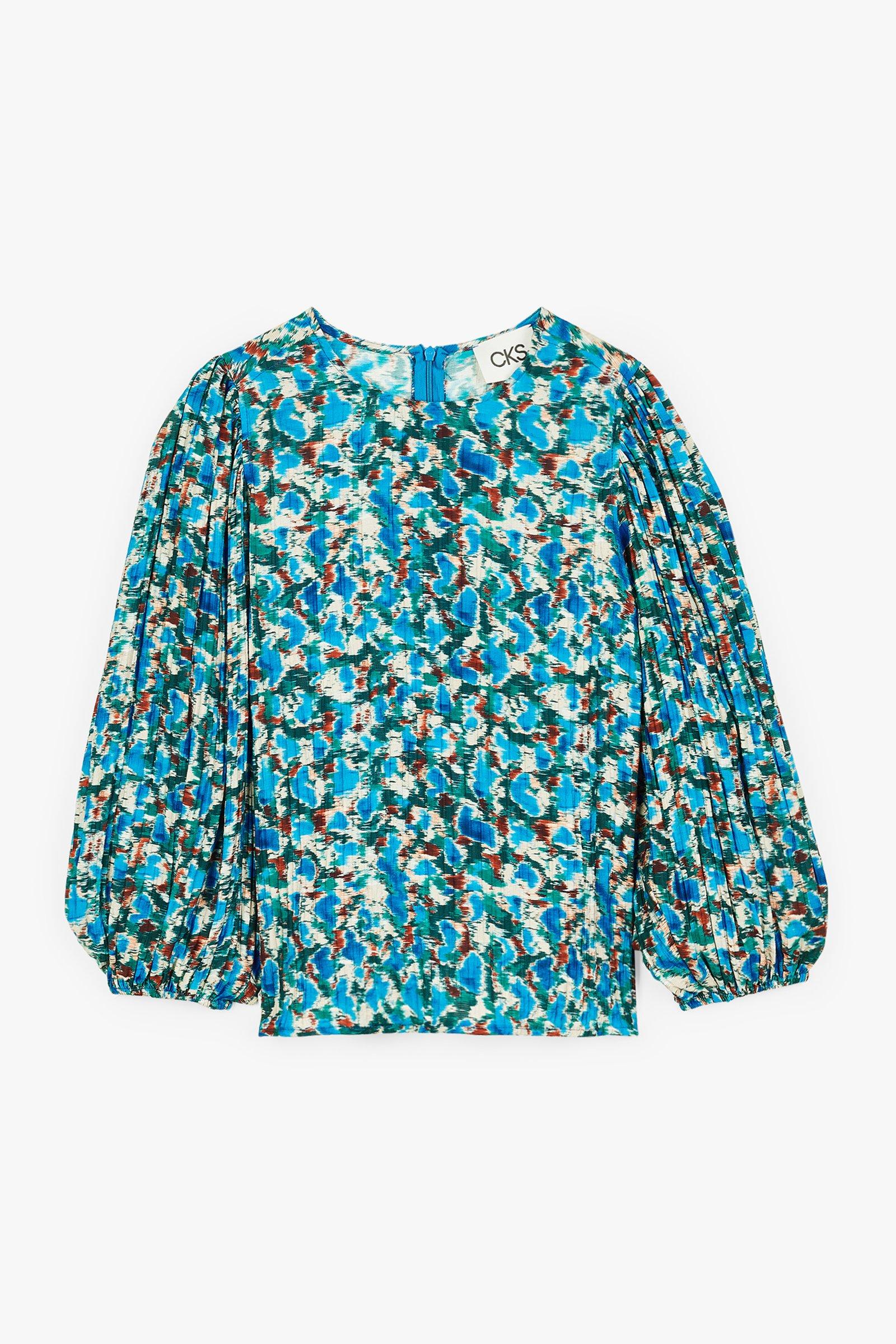 CKS Dames - WULAN - Bluse Kurze Ärmel - Blau
