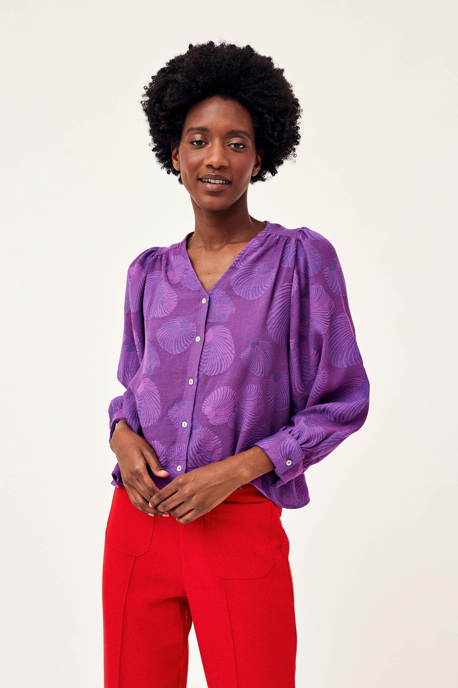 CKS Dames - MICKAS - Bluse Kurze Ärmel - Violett