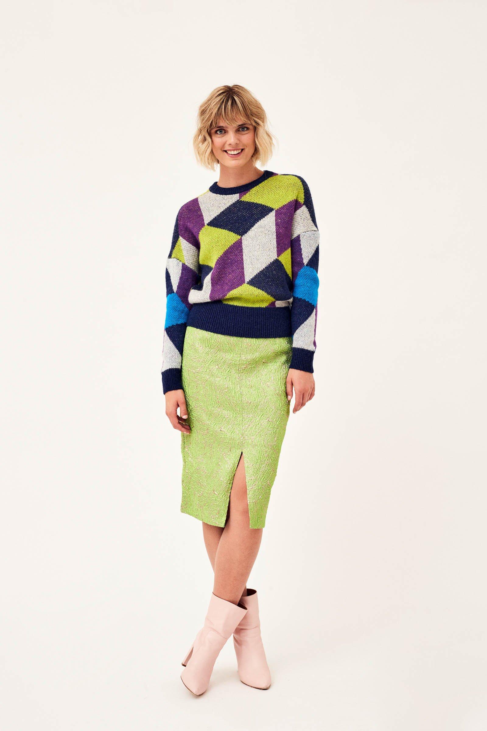 CKS Dames - ANNABELLE - midi skirt - light green