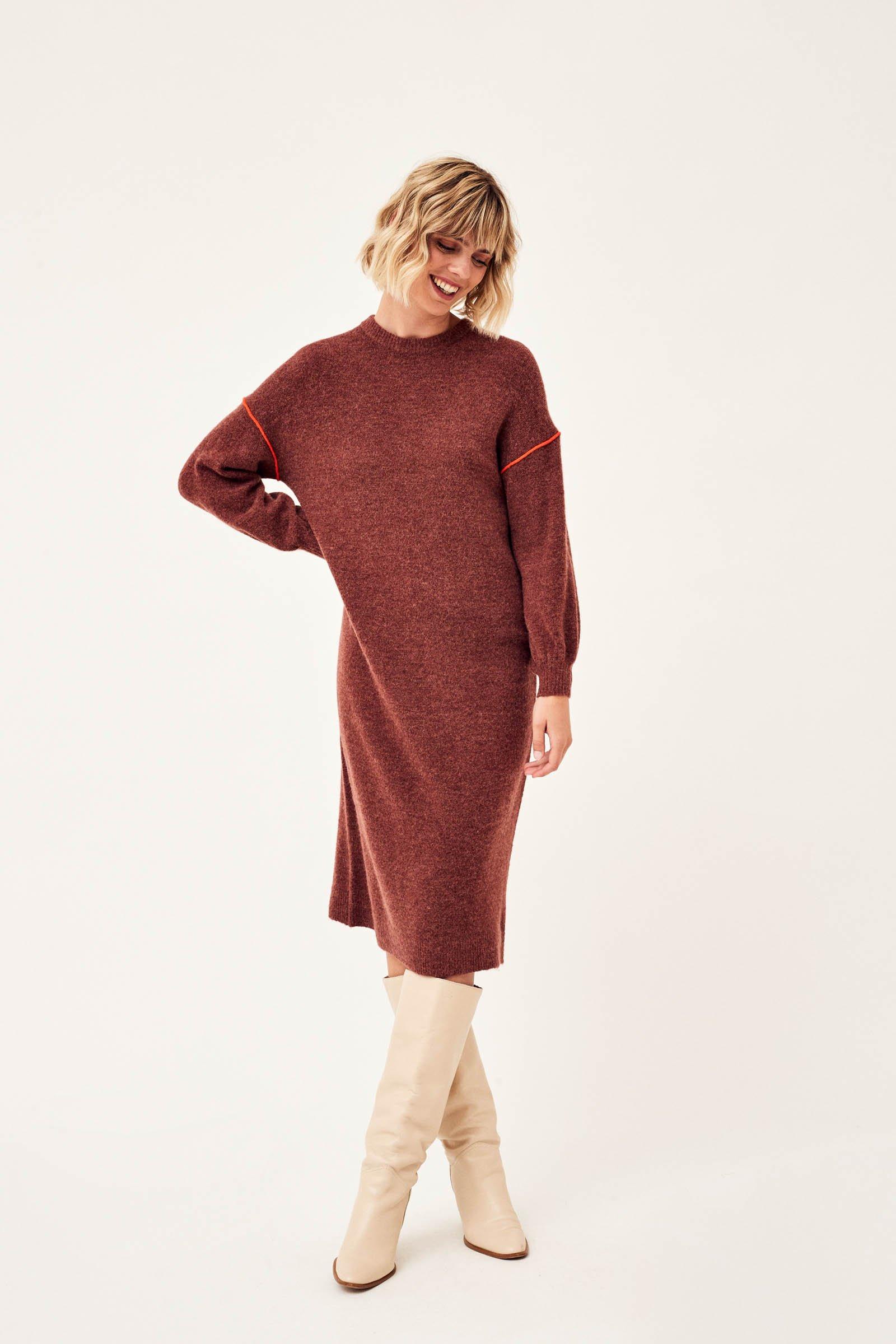 CKS Dames - PRELONG - Midi-Kleid - Braun