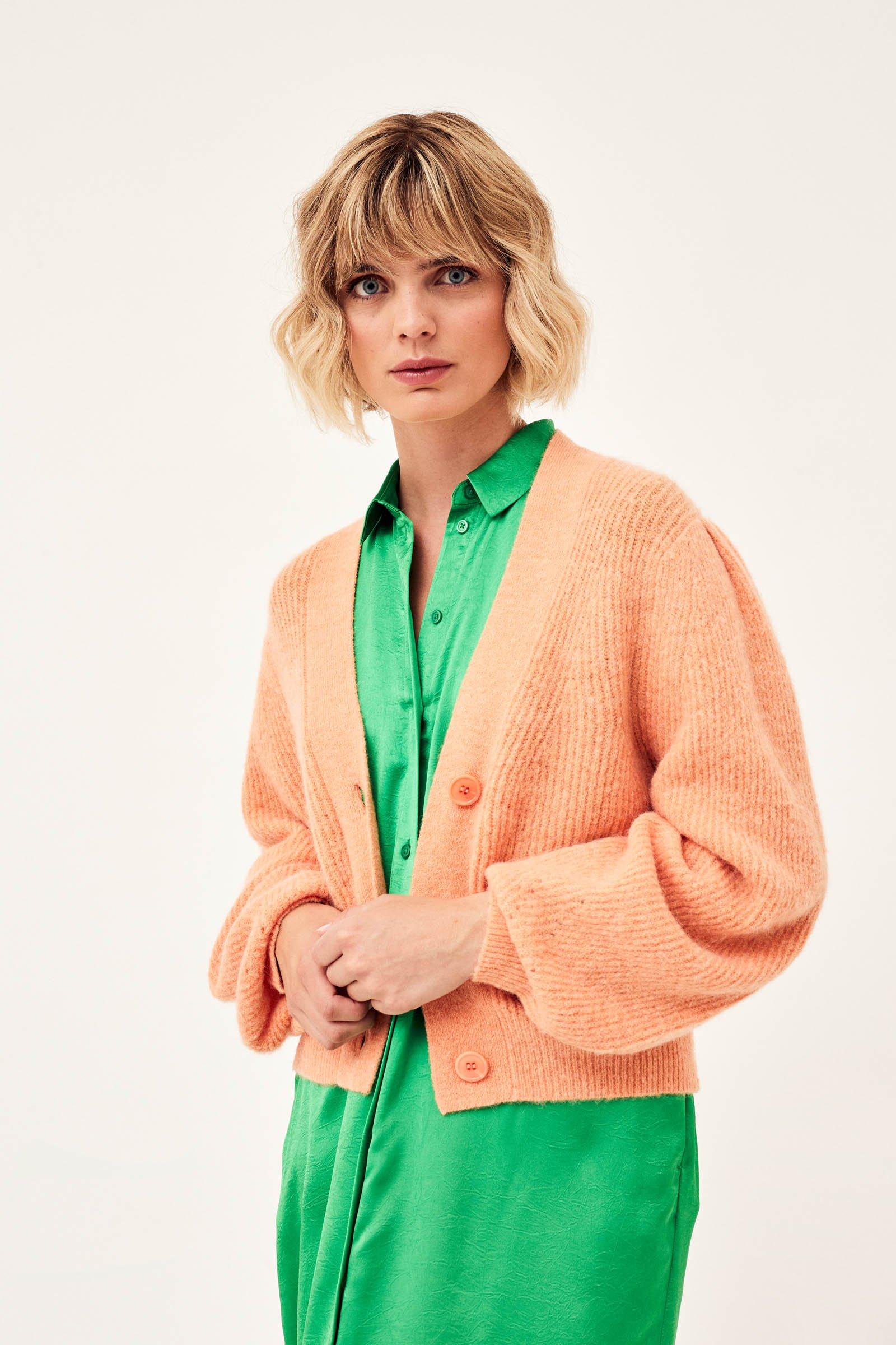 CKS Dames - LOUKALONG - Strickjacke - Orange