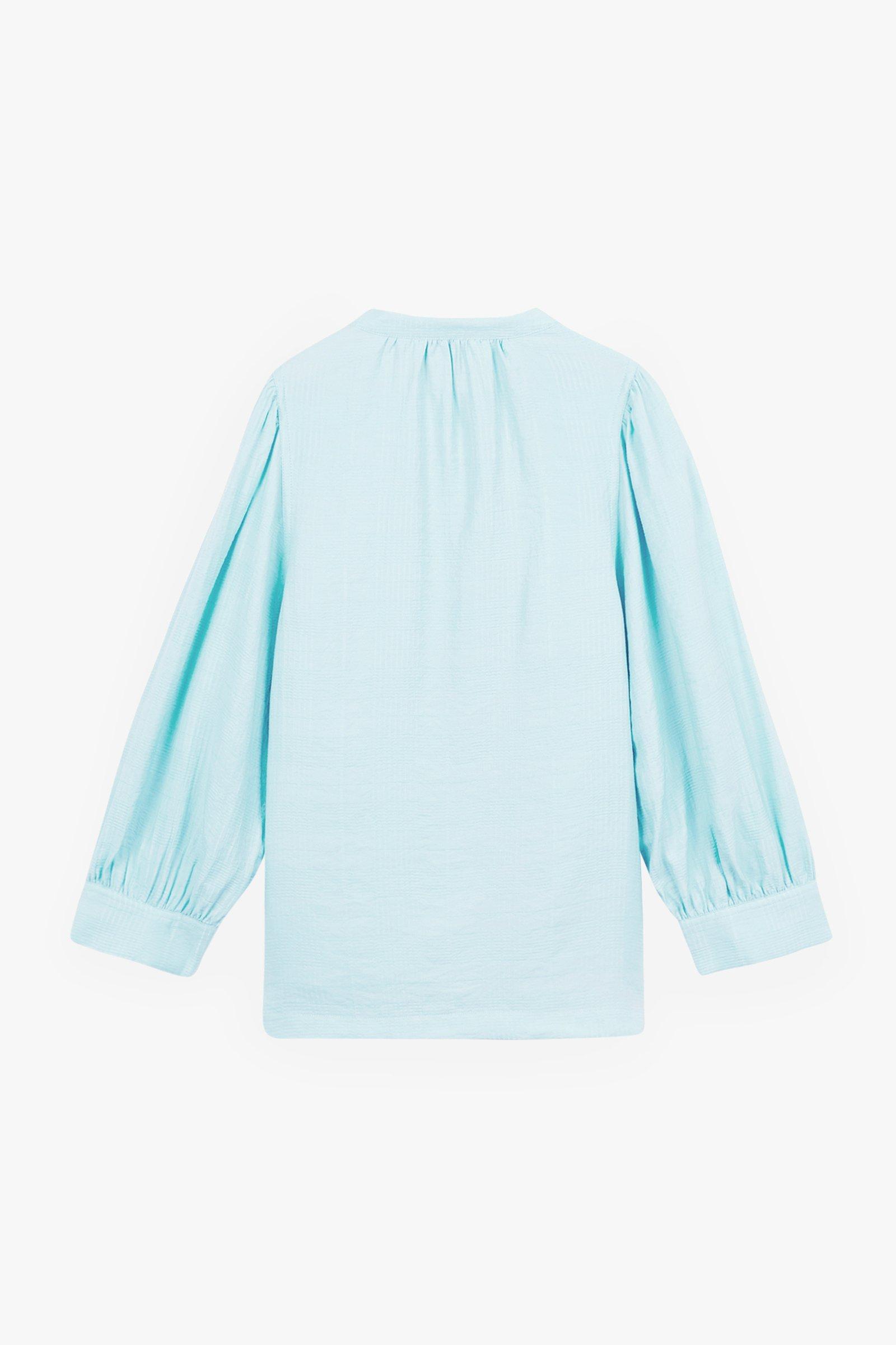 CKS Dames - WAVY - blouse korte mouwen - blauw