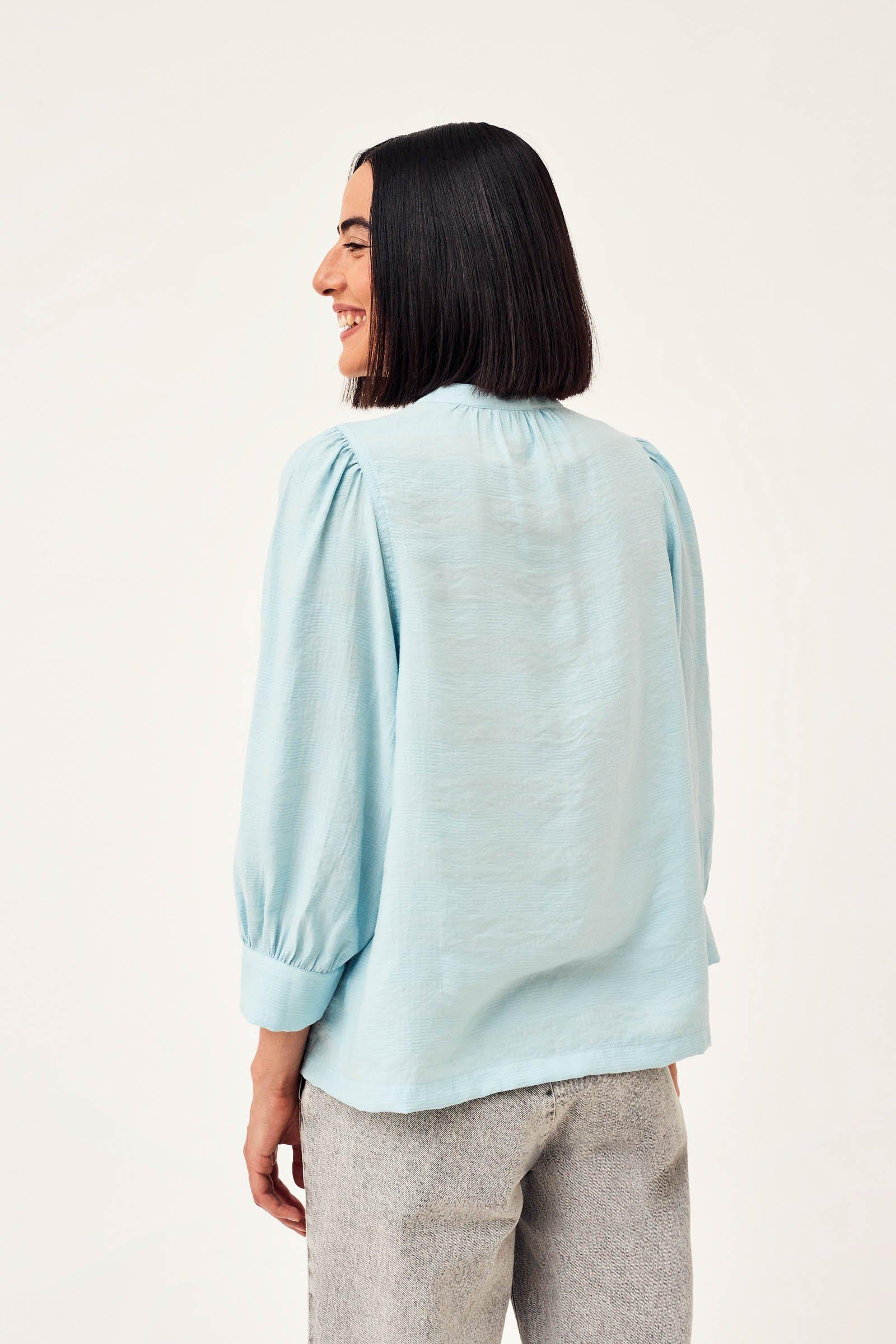 CKS Dames - WAVY - blouse korte mouwen - blauw