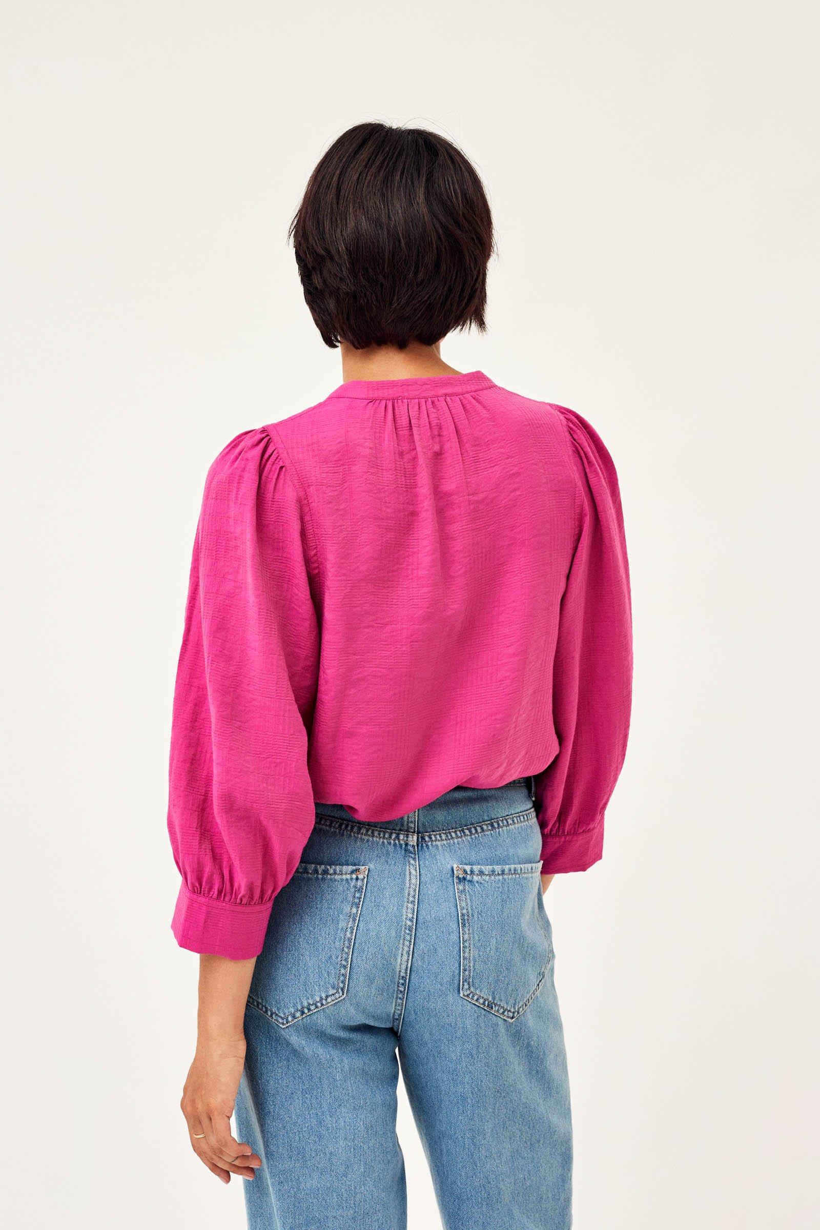 CKS Dames - WAVY - blouse short sleeves - bright pink