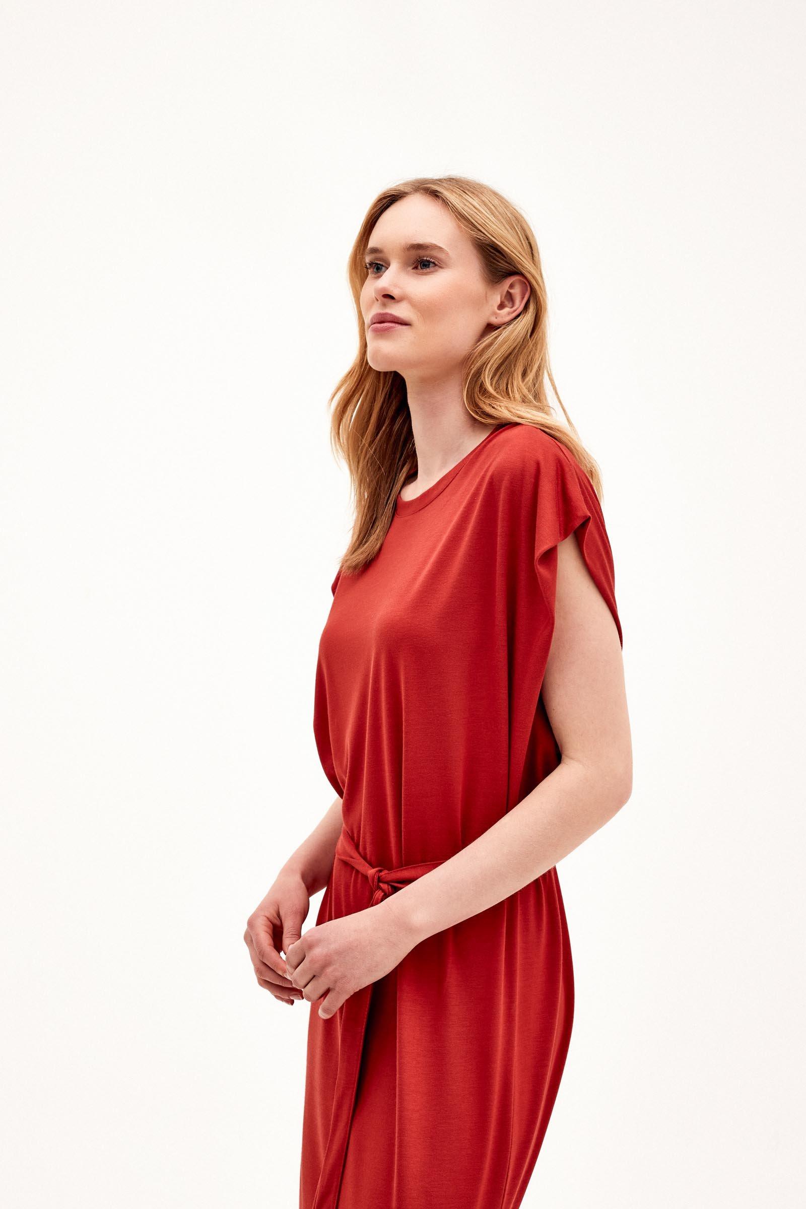 CKS Dames - LINDRESS - Midi-Kleid - Dunkelrot