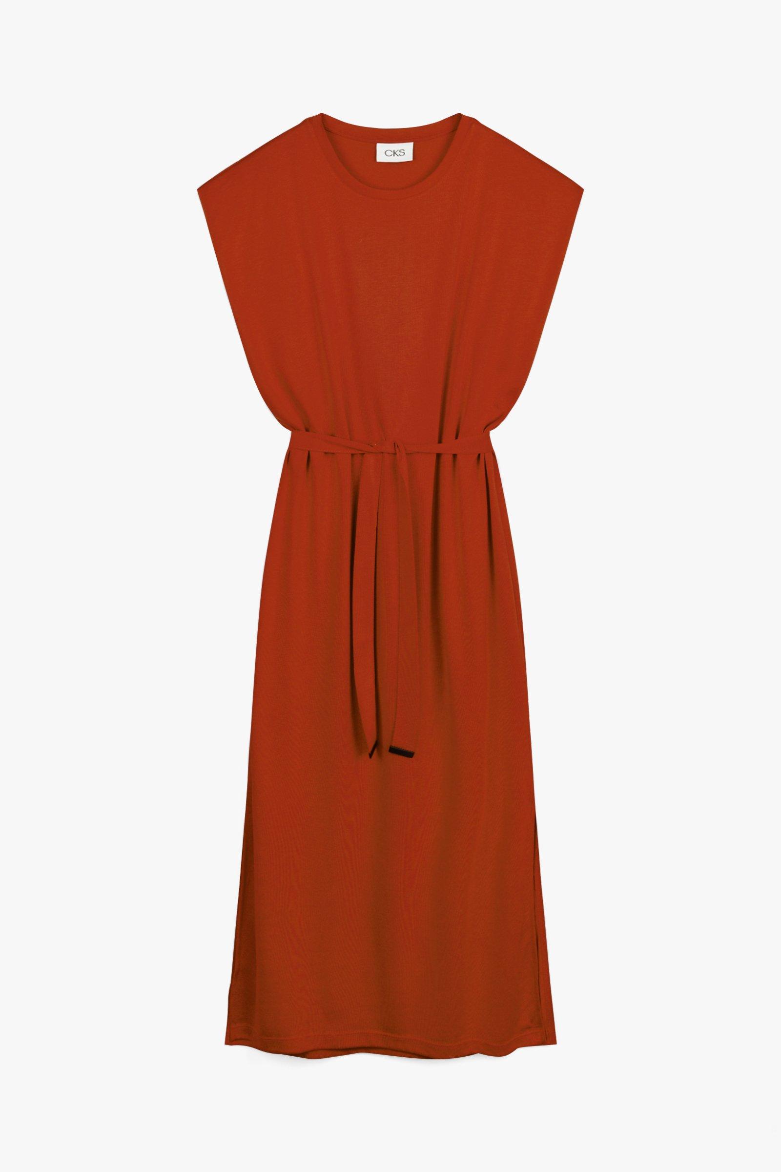 CKS Dames - LINDRESS - Midi-Kleid - Dunkelrot
