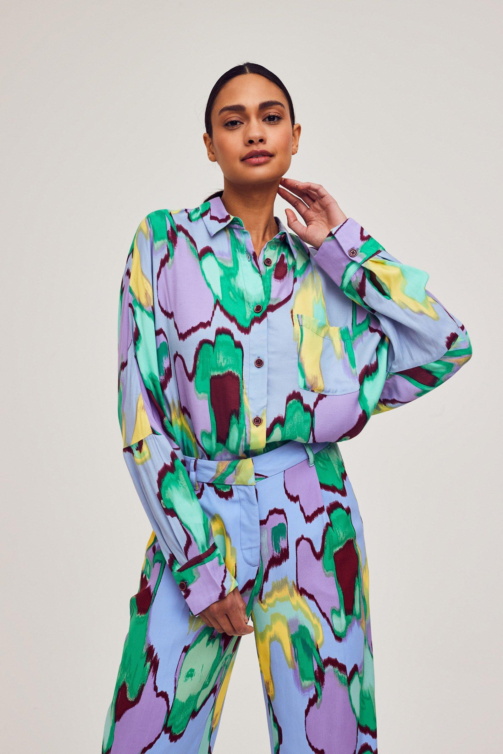 CKS Dames - WAZNA - blouse korte mouwen - meerkleurig