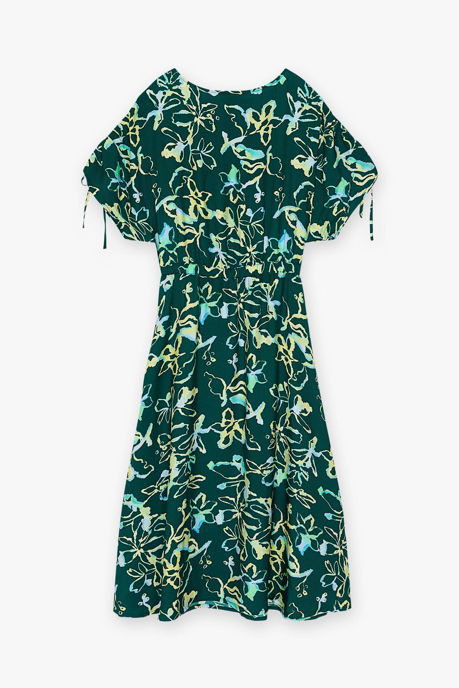 CKS Dames - KINDIGOL - Midi-Kleid - Dunkelgrün