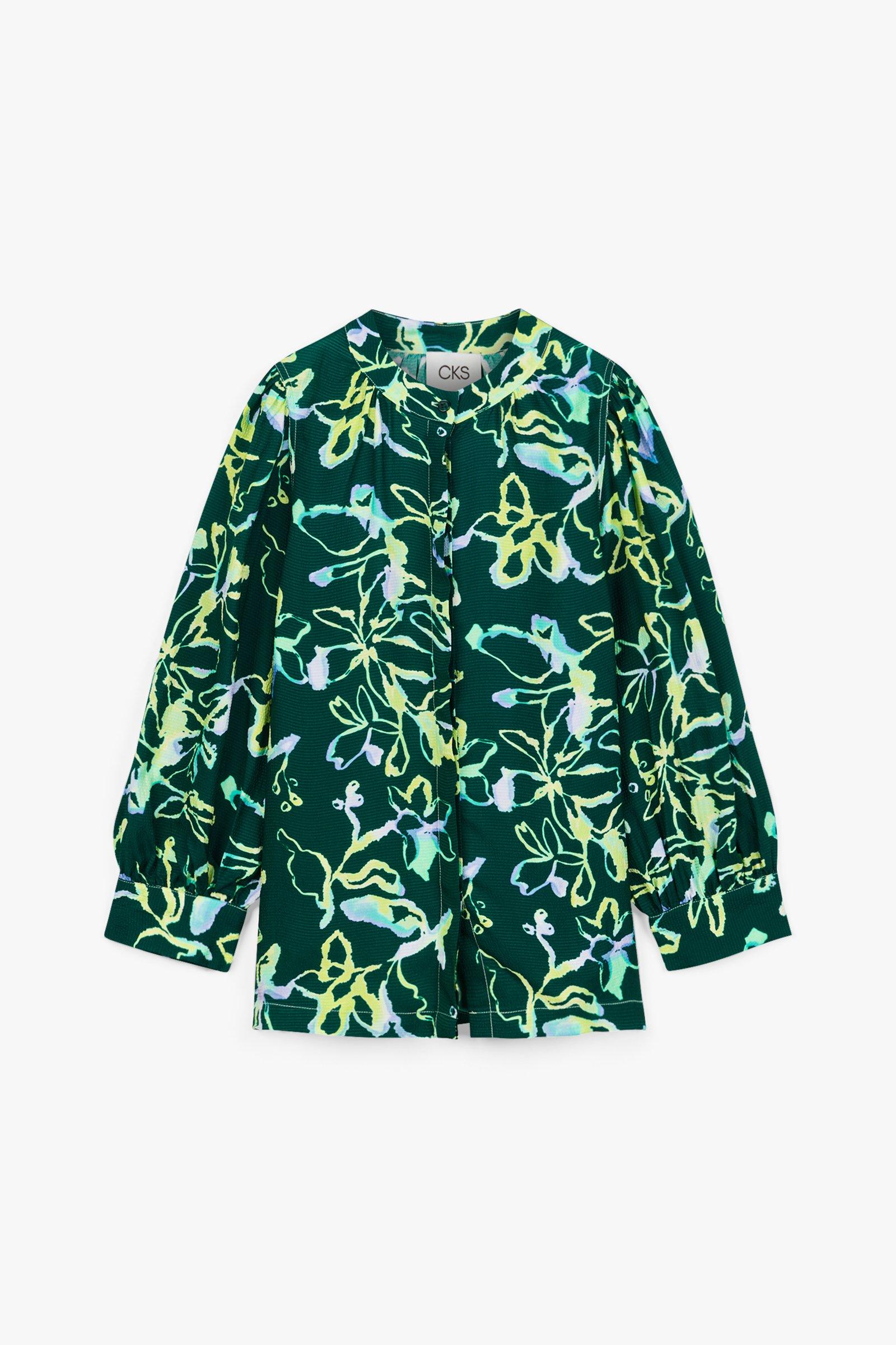 CKS Dames - ROSALINE - Bluse Kurze Ärmel - Dunkelgrün