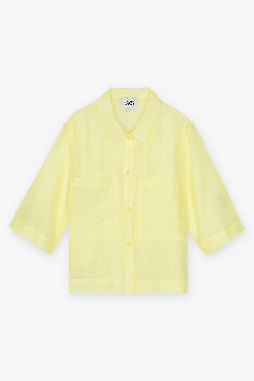 CKS Dames - SELIN - blouse korte mouwen - lichtgeel