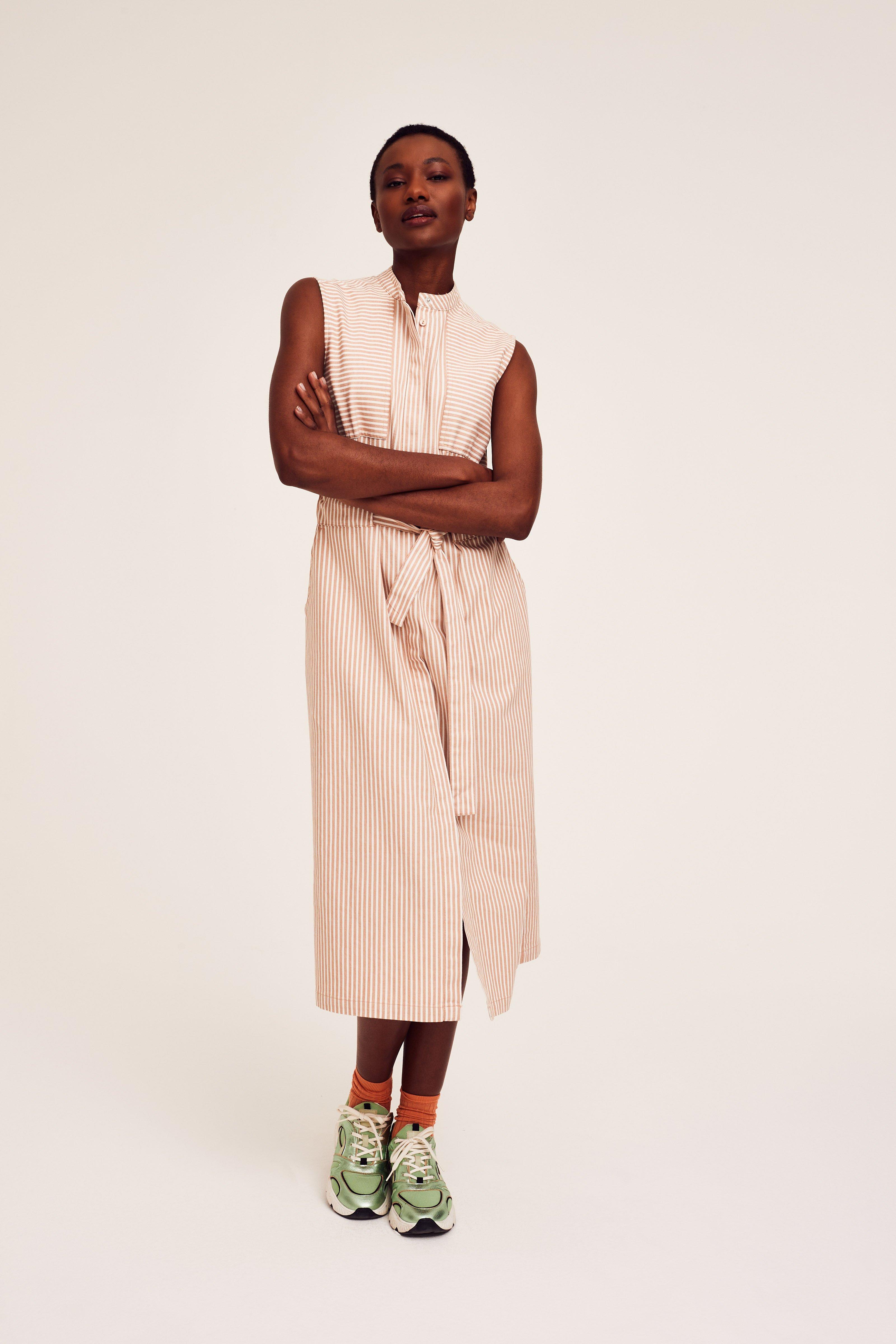 CKS Dames - ISBA - midi dress - bright brown