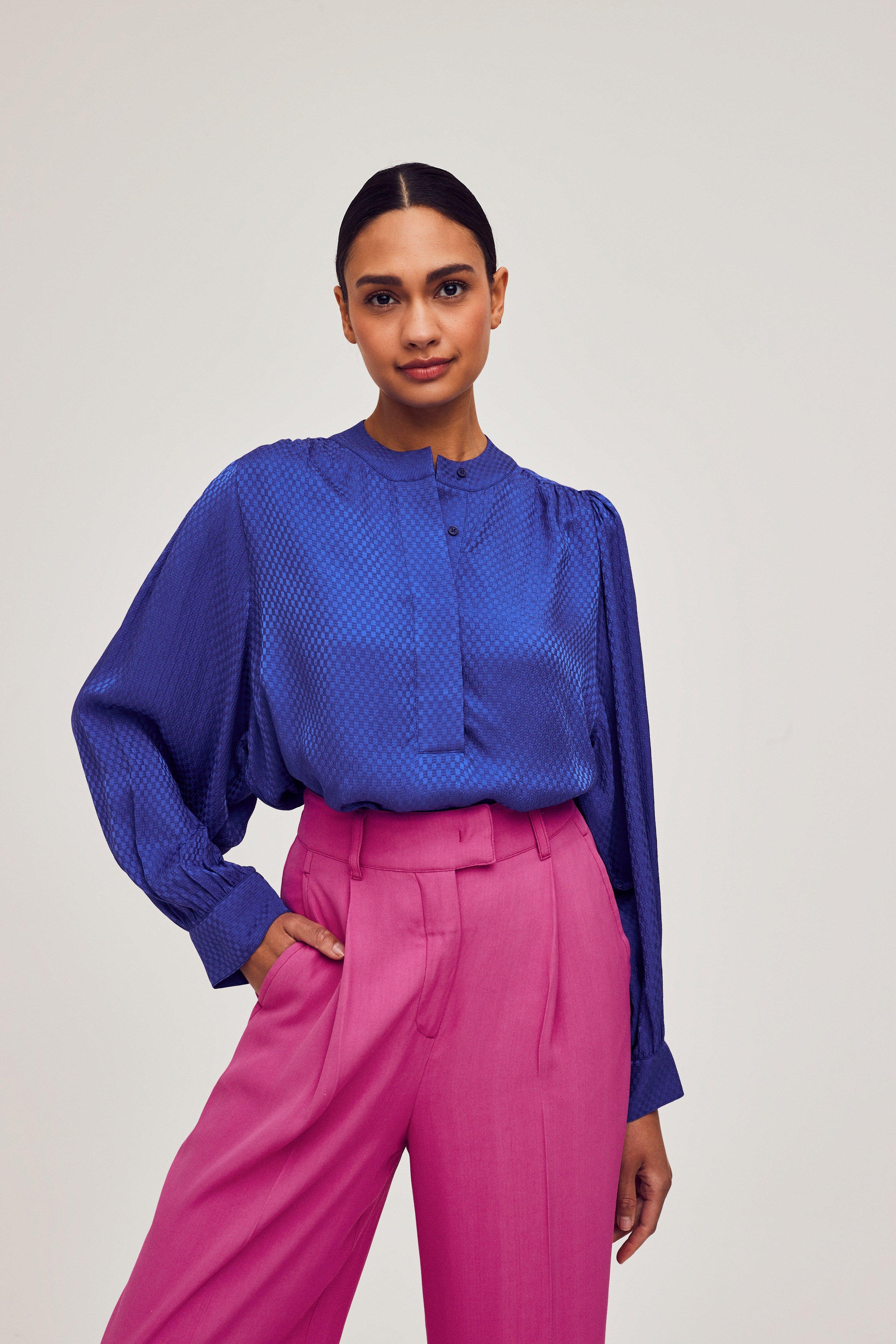 CKS Dames - MICKEYDO - blouse korte mouwen - blauw