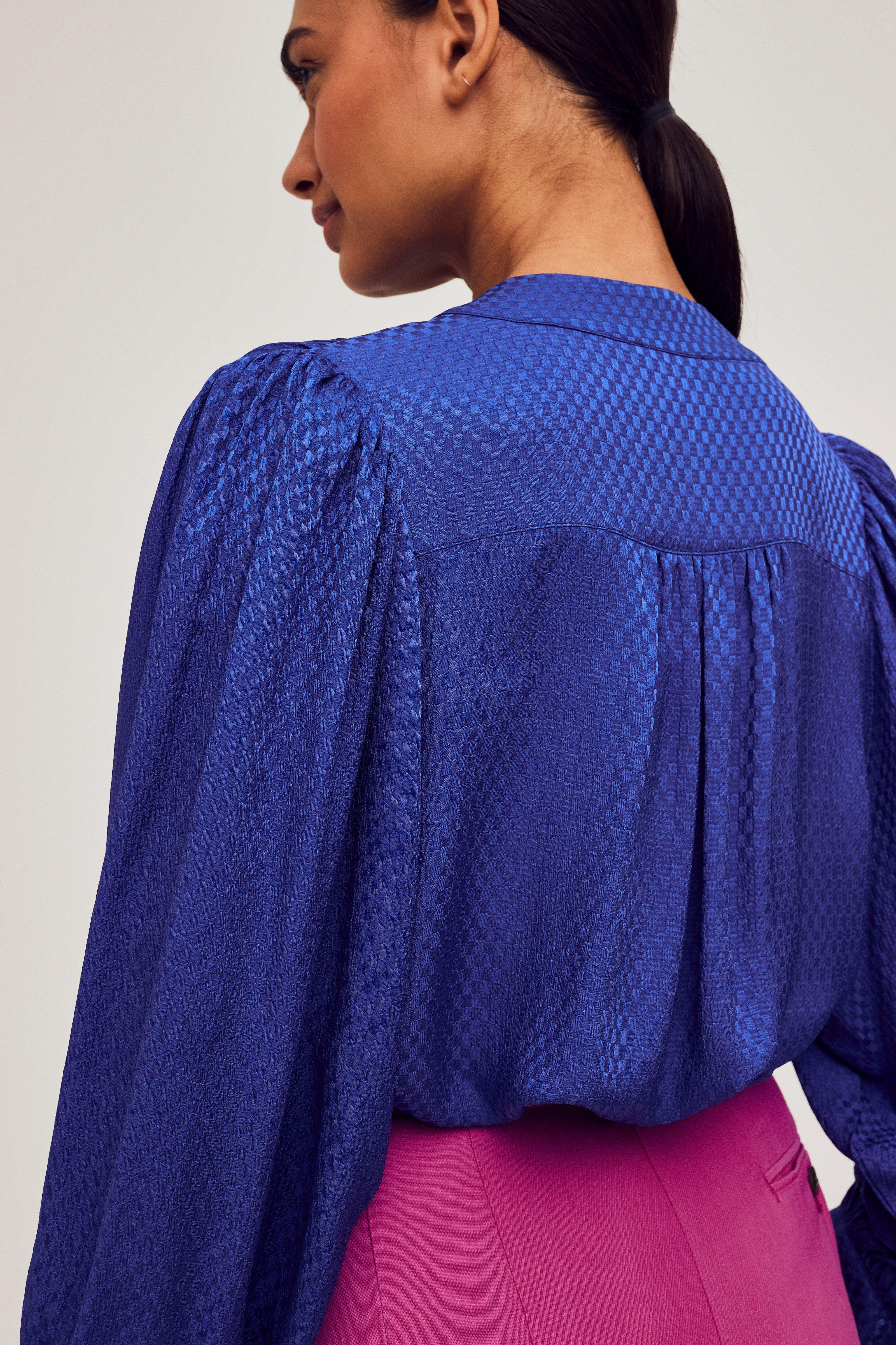 CKS Dames - MICKEYDO - blouse korte mouwen - blauw