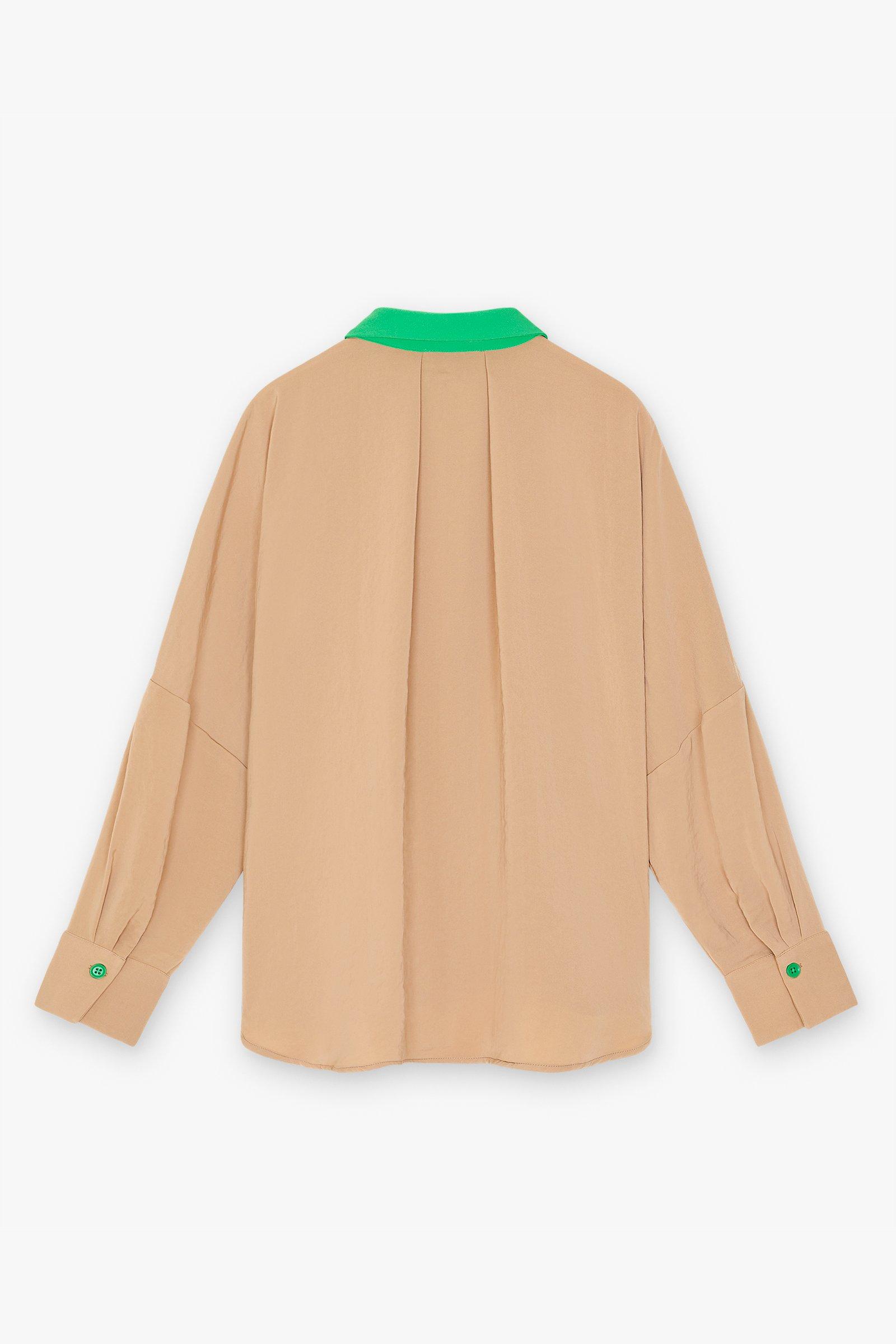 CKS Dames - WAZNA - blouse korte mouwen - lichtbruin