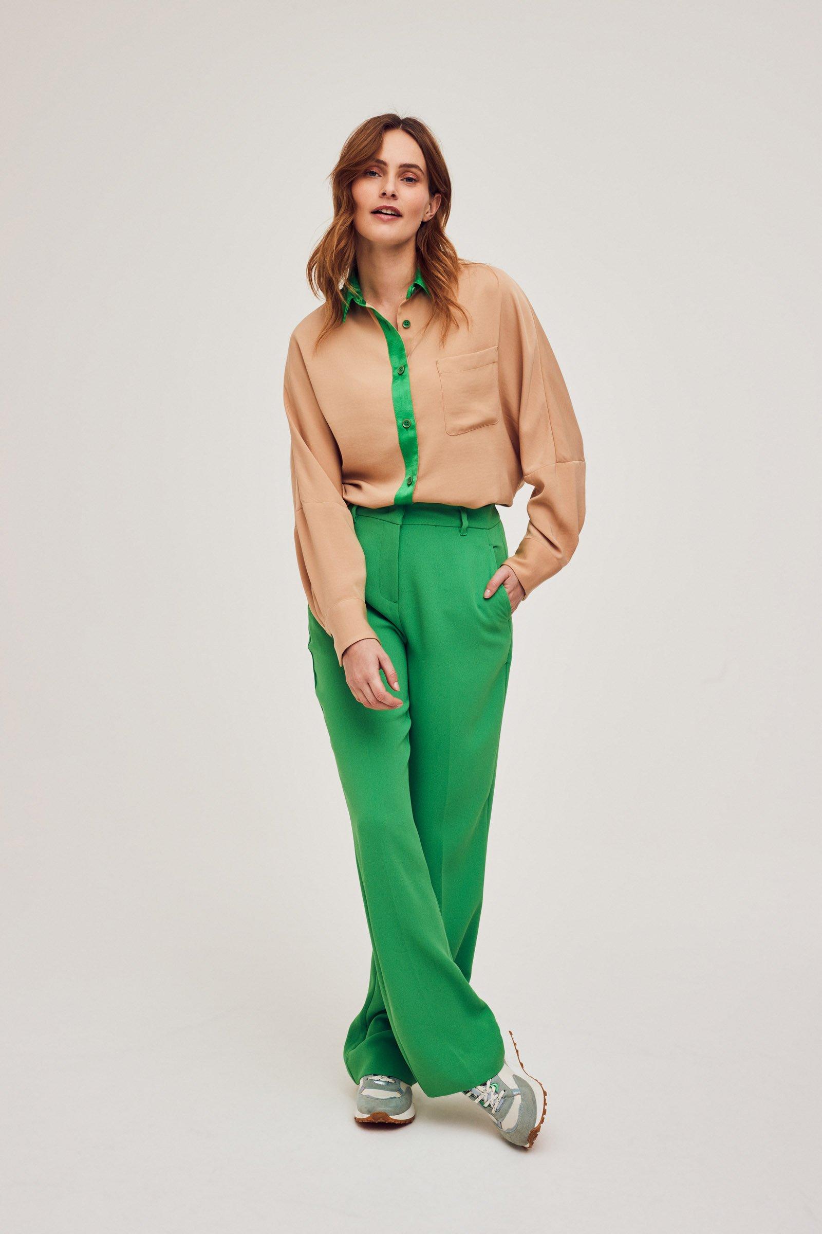CKS Dames - WAZNA - blouse korte mouwen - lichtbruin