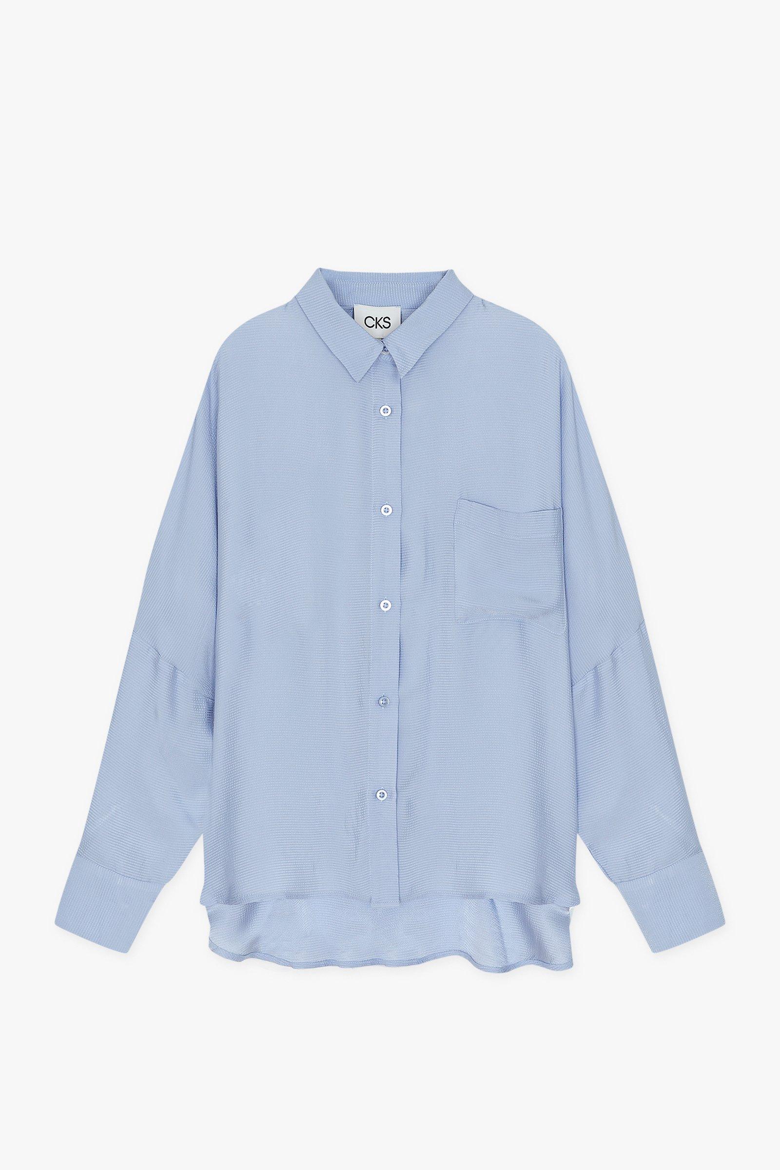 CKS Dames - WAZNA - blouse korte mouwen - lichtblauw