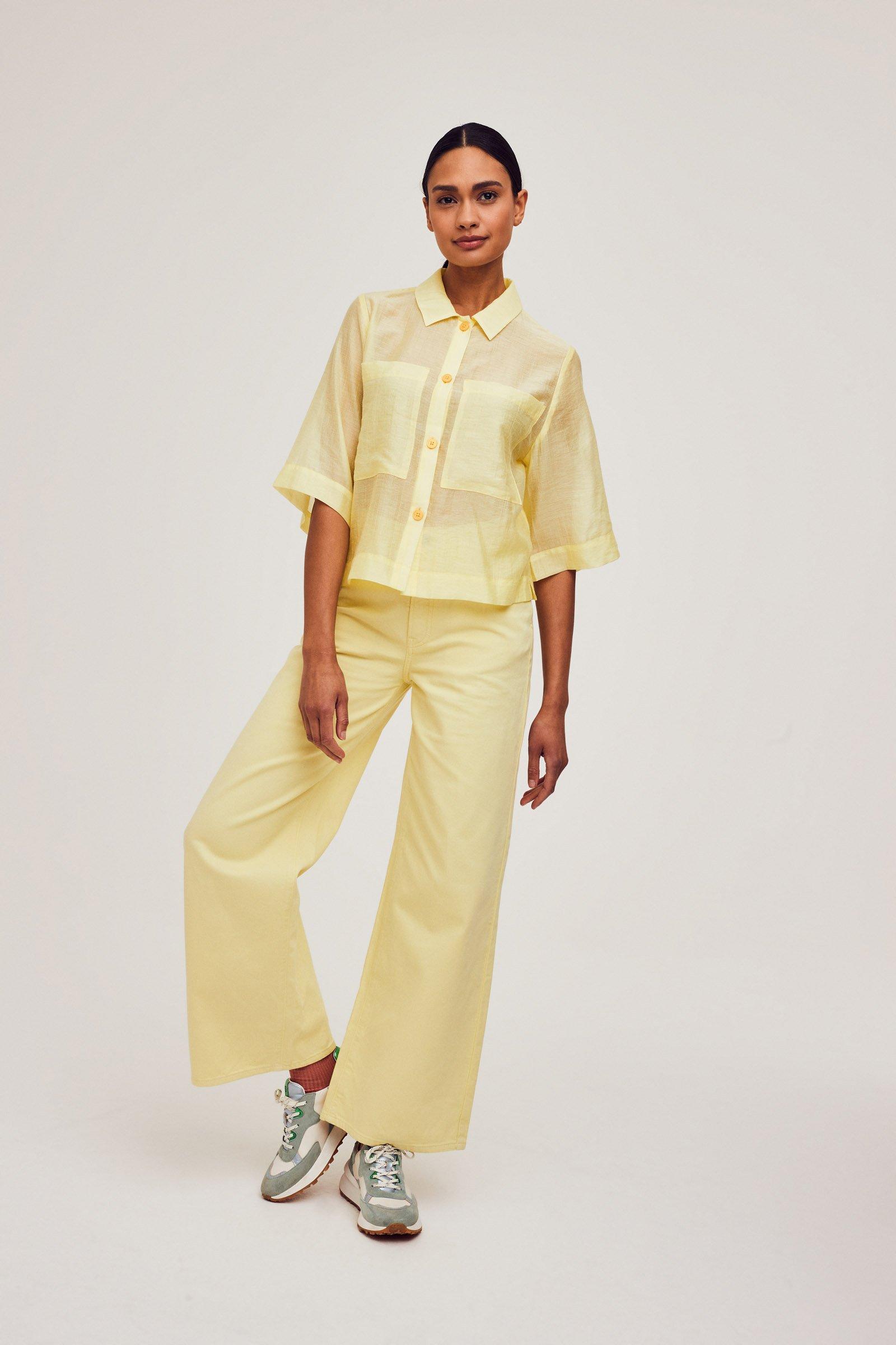 CKS Dames - PALAZZO - ankle jeans - light yellow
