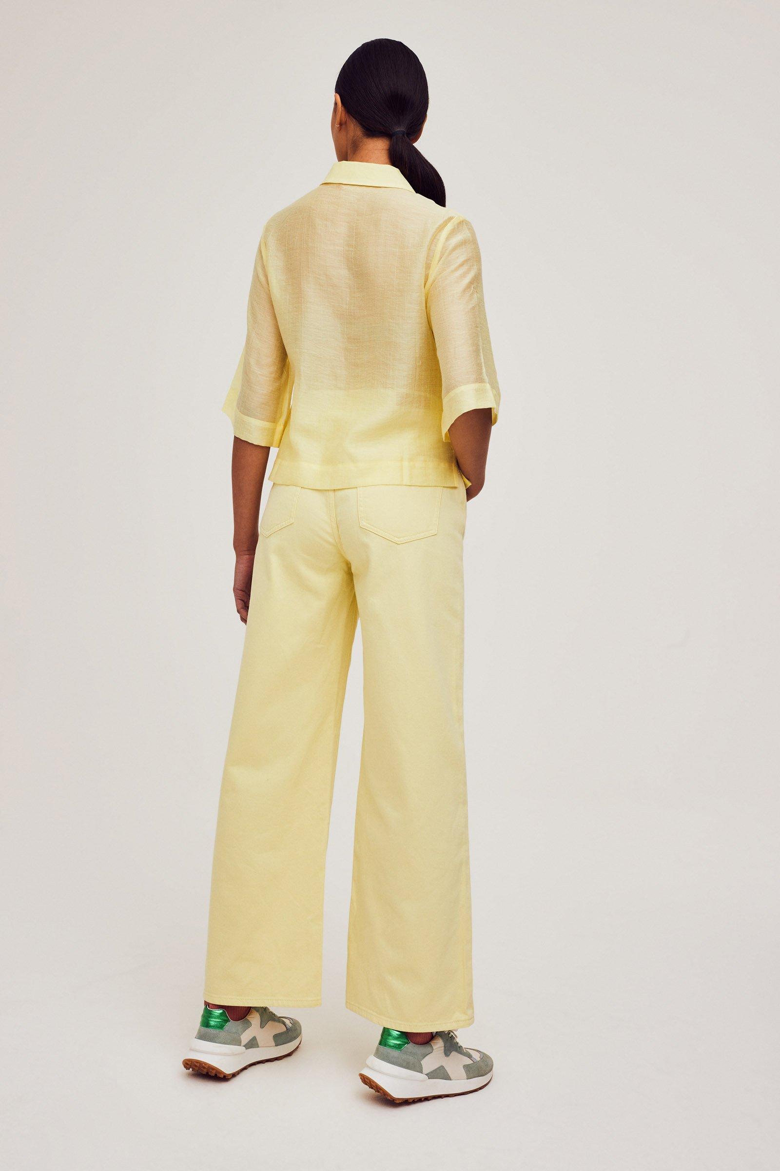 CKS Dames - PALAZZO - ankle jeans - light yellow