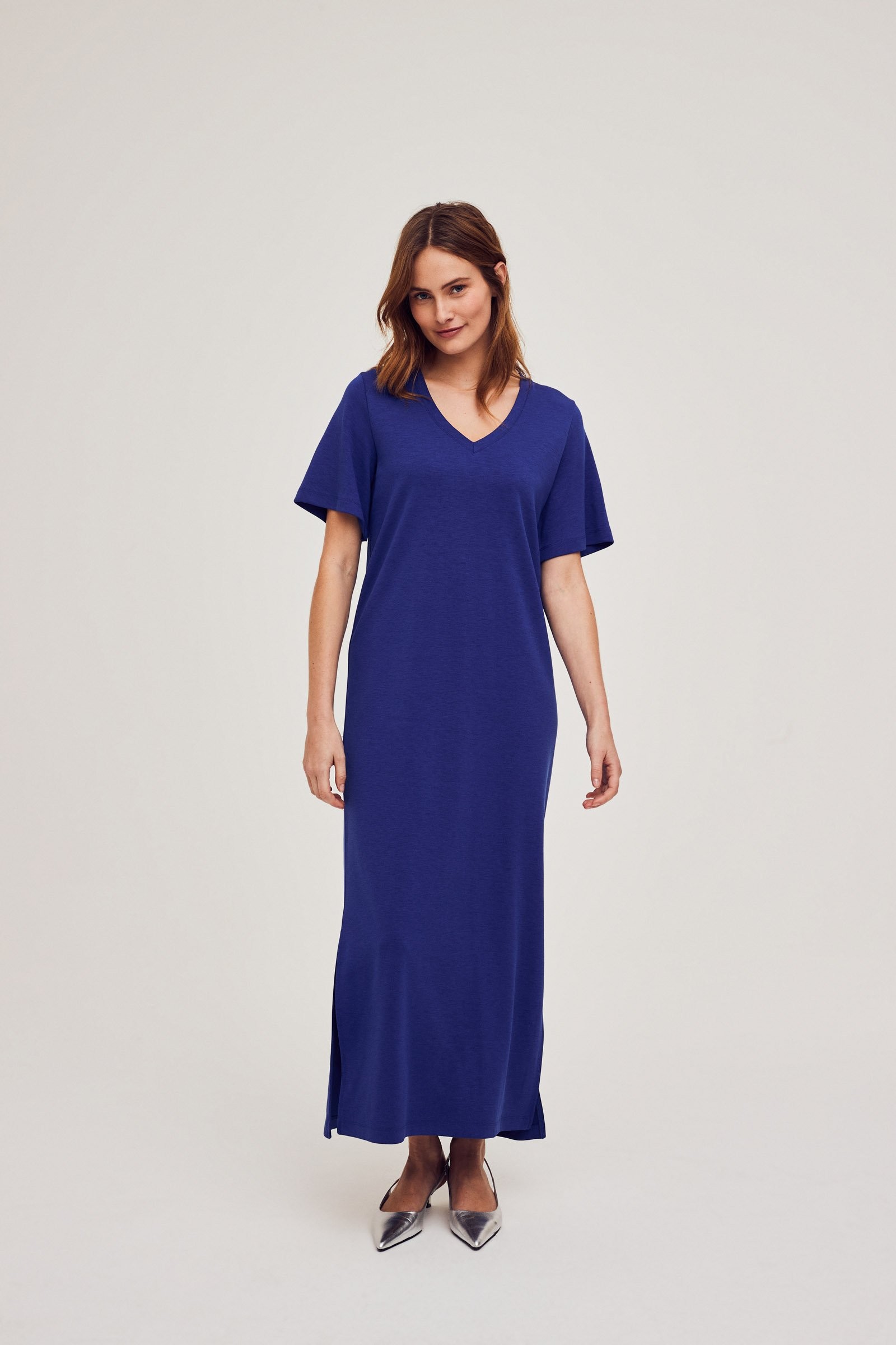 warmte kalender Te JILL - lange jurk - blauw | CKS Fashion