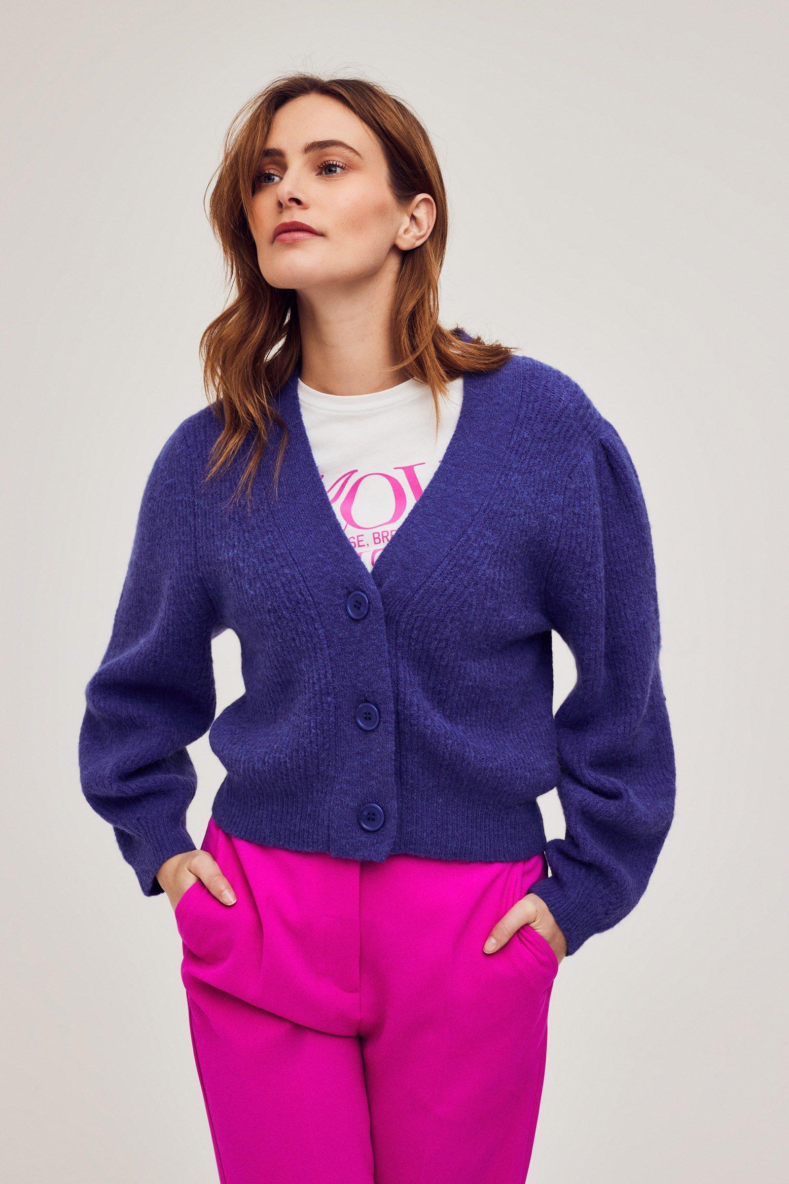 CKS Dames - LOUKALONG - cardigan - blauw