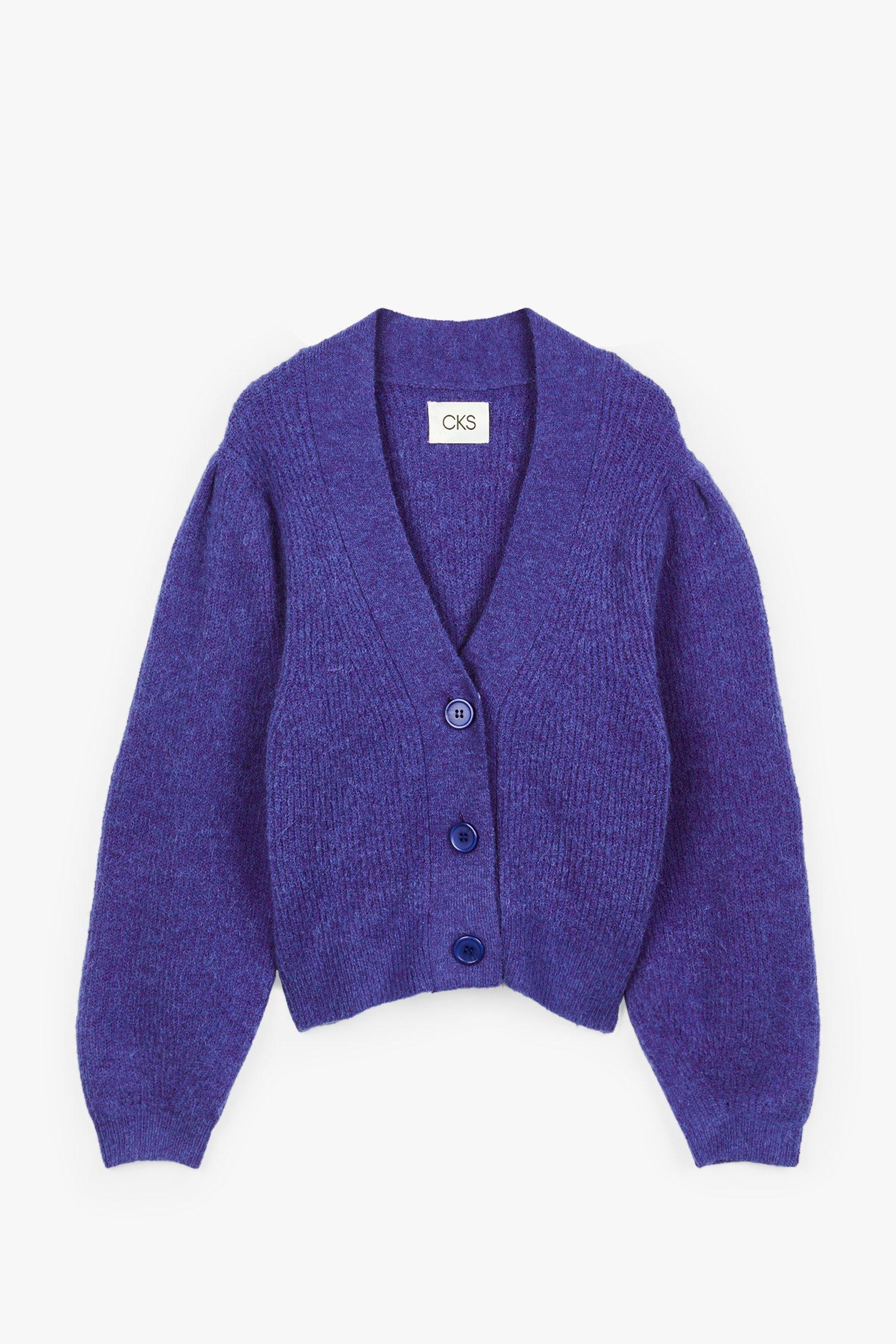 CKS Dames - LOUKALONG - Strickjacke - Blau