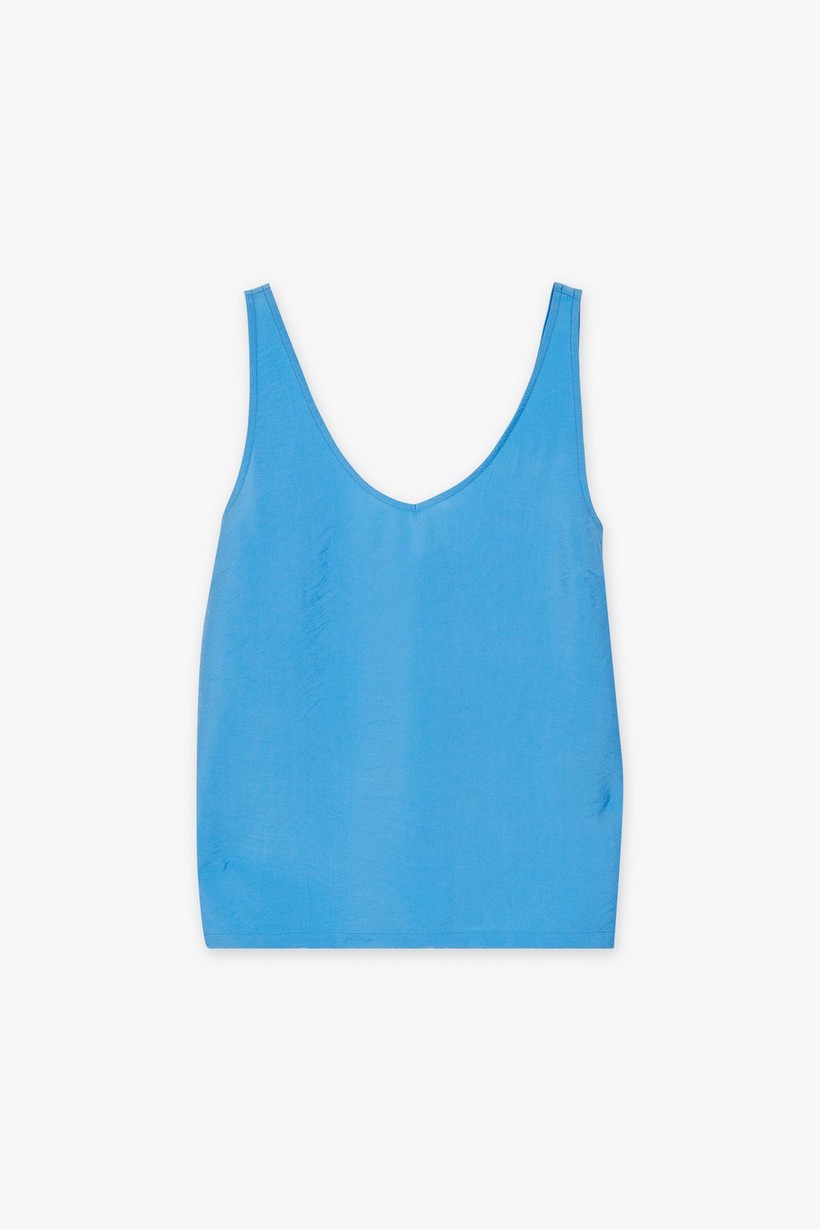 CKS Dames - NUWIKA - blouse mouwloos - blauw