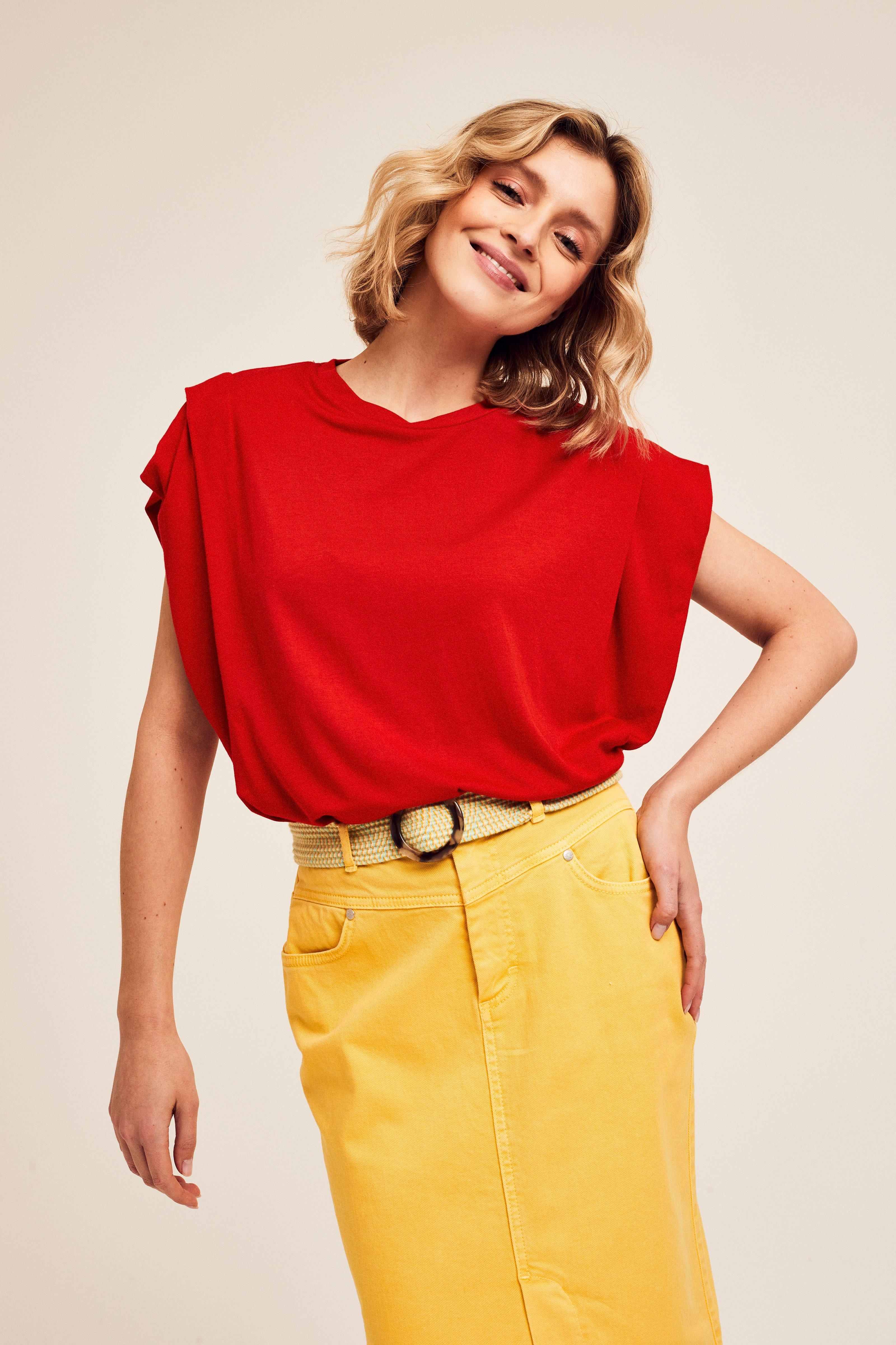 CKS Dames - PAMINA - t-shirt à manches courtes - rouge foncé