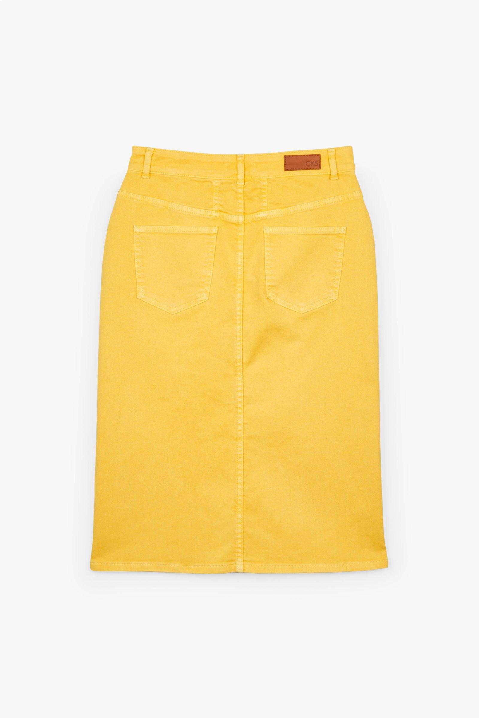 CKS Dames - BENEATH - midi skirt - dark yellow
