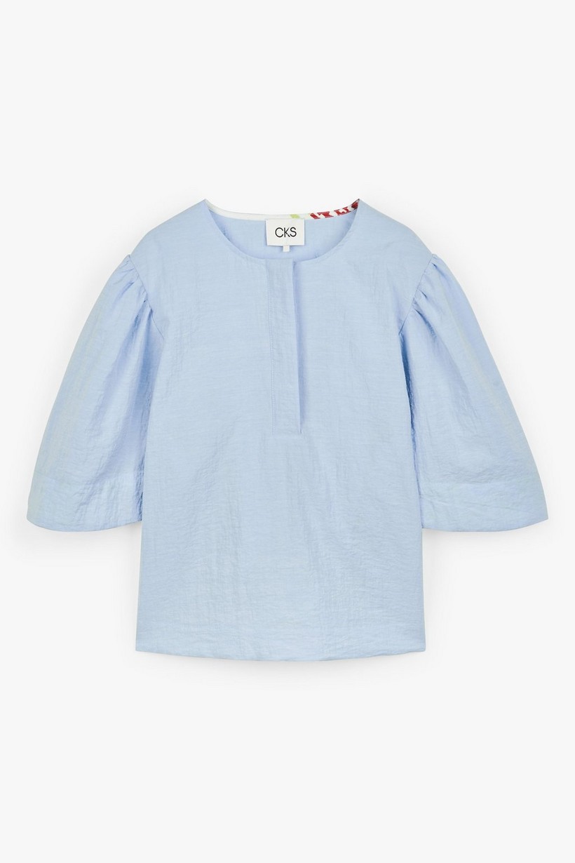 CKS Dames - ISLA - blouse korte mouwen - lichtblauw