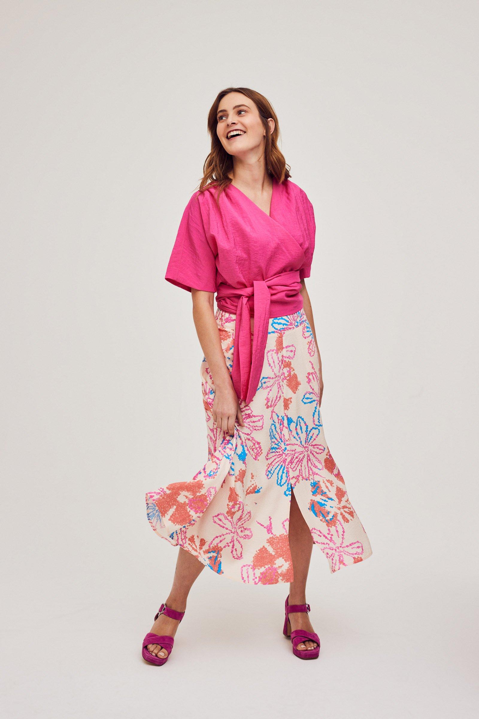 CKS Dames - IDIOMA - blouse lange mouwen - felroze