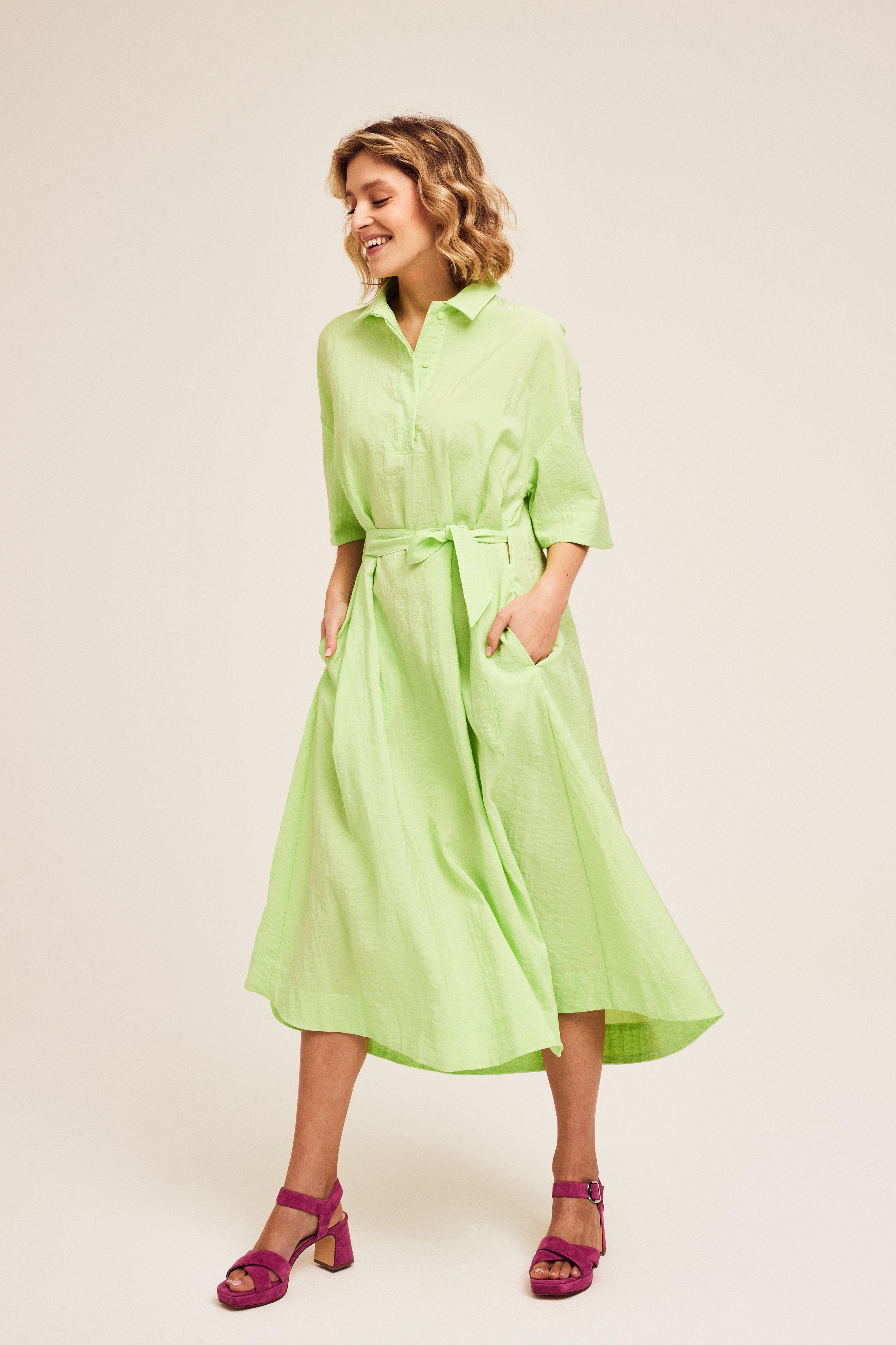 CKS Dames - INAYA - robe midi - vert vif
