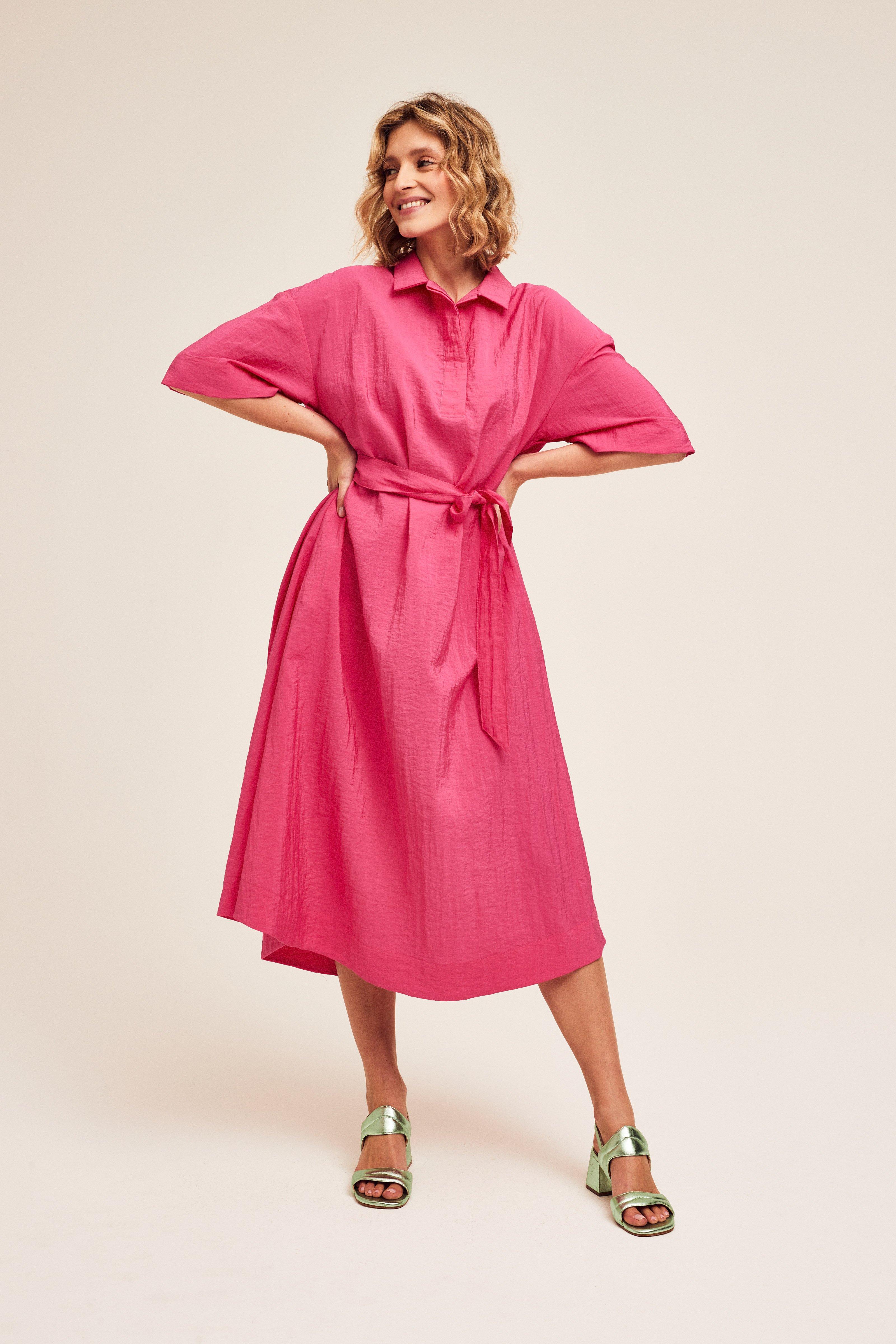 CKS Dames - INAYA - robe midi - rose vif