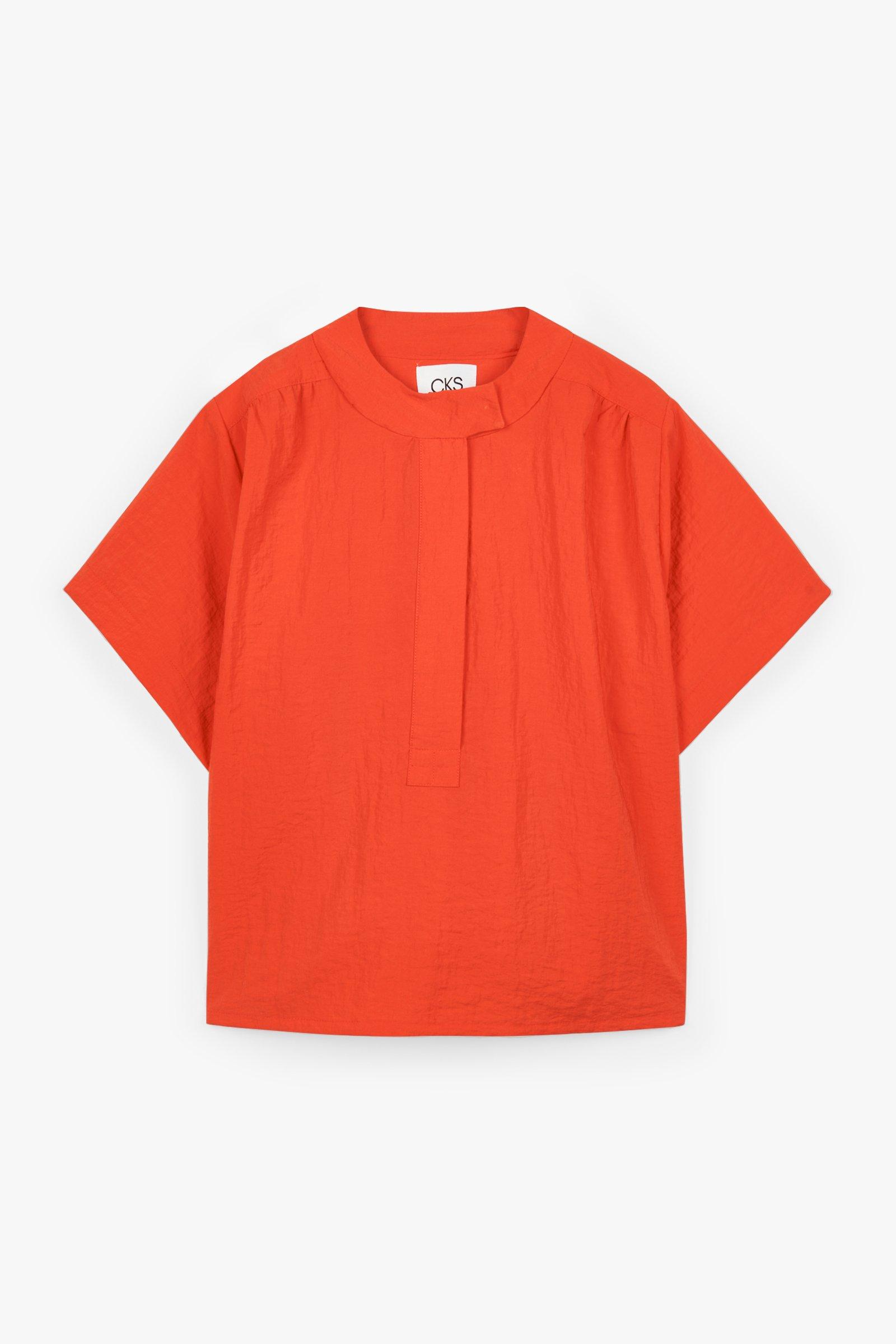 CKS Dames - LEDO - blouse korte mouwen - donkerrood