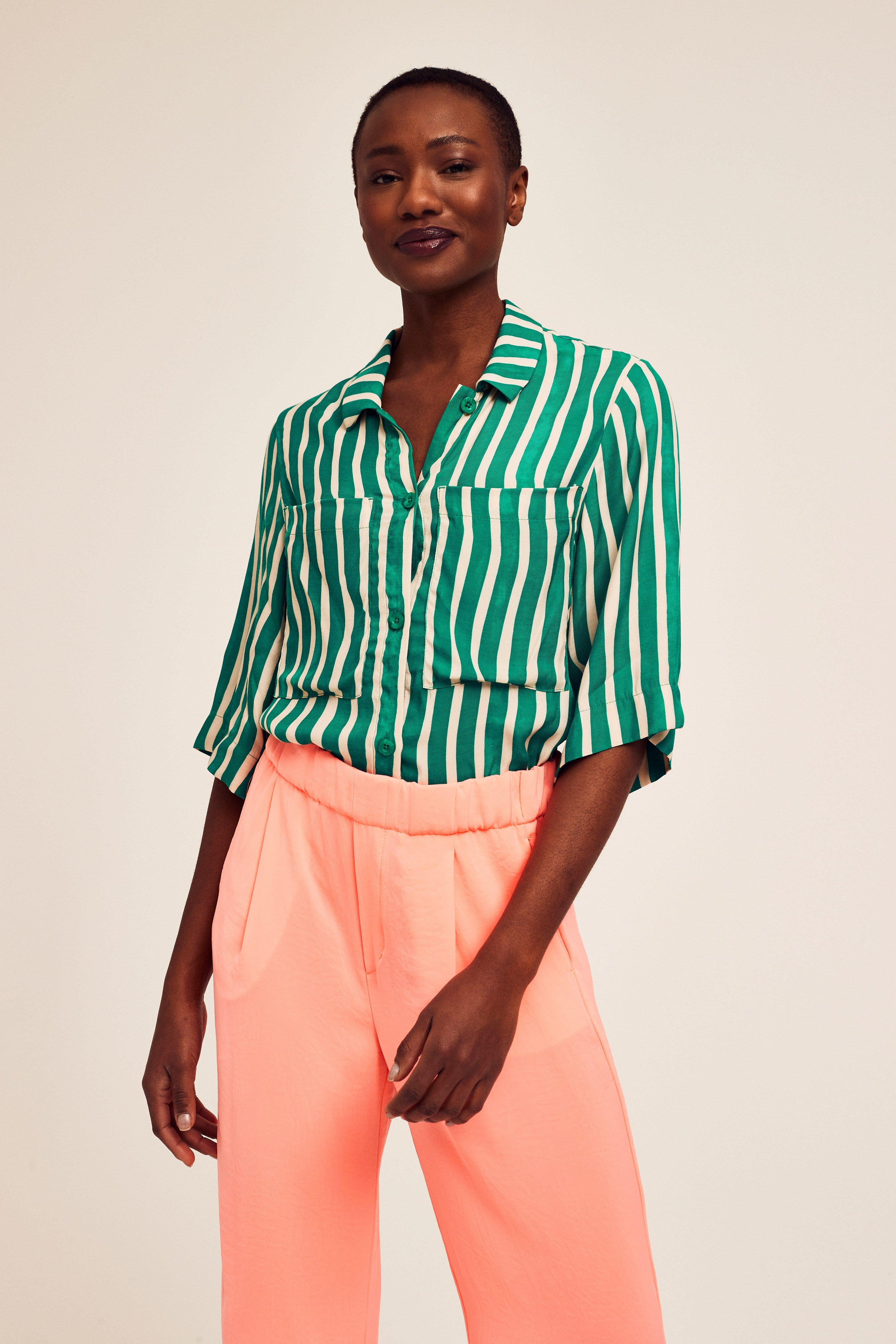 CKS Dames - SELIN - blouse korte mouwen - khaki