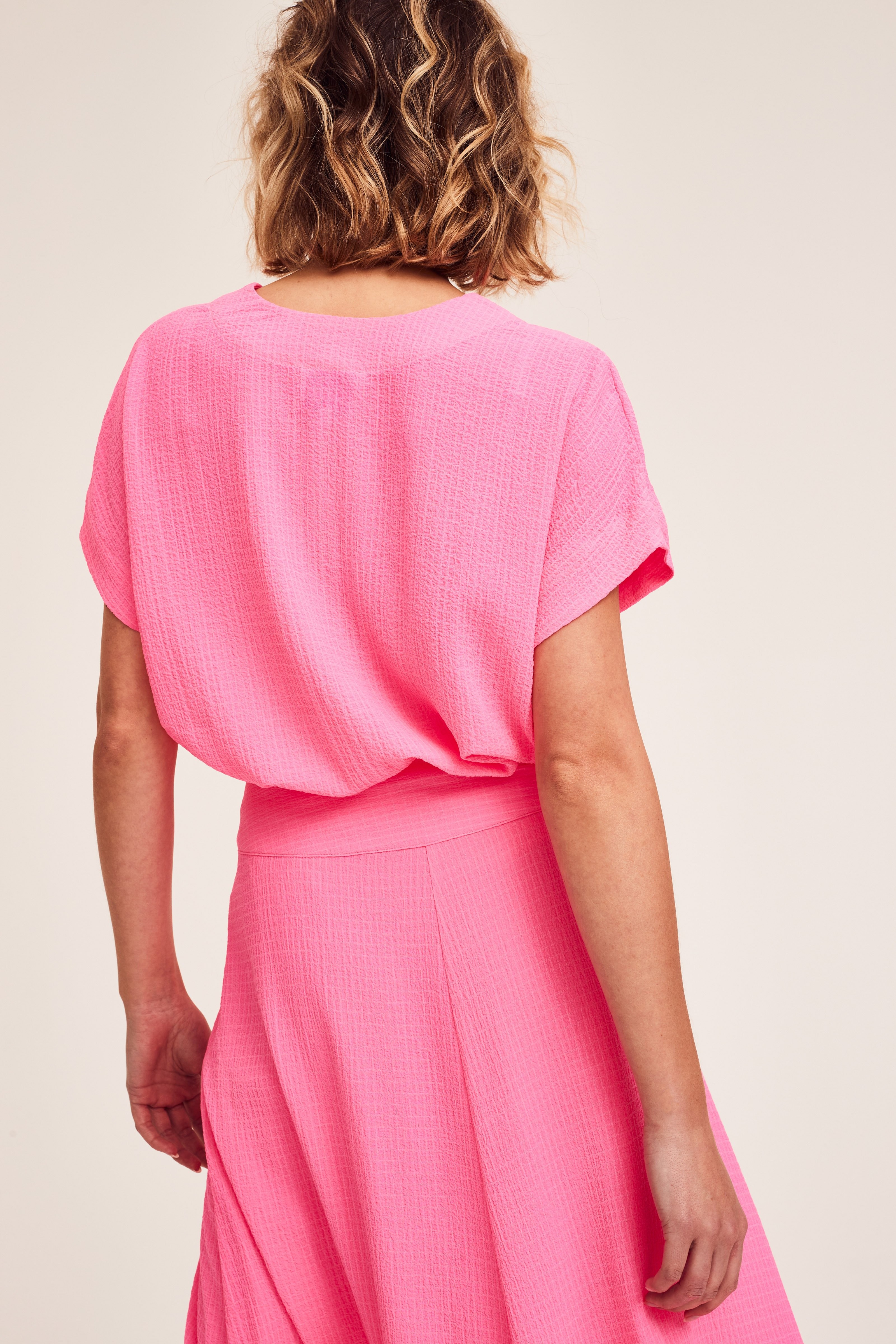 CKS Dames - SABA - blouse korte mouwen - intens roze