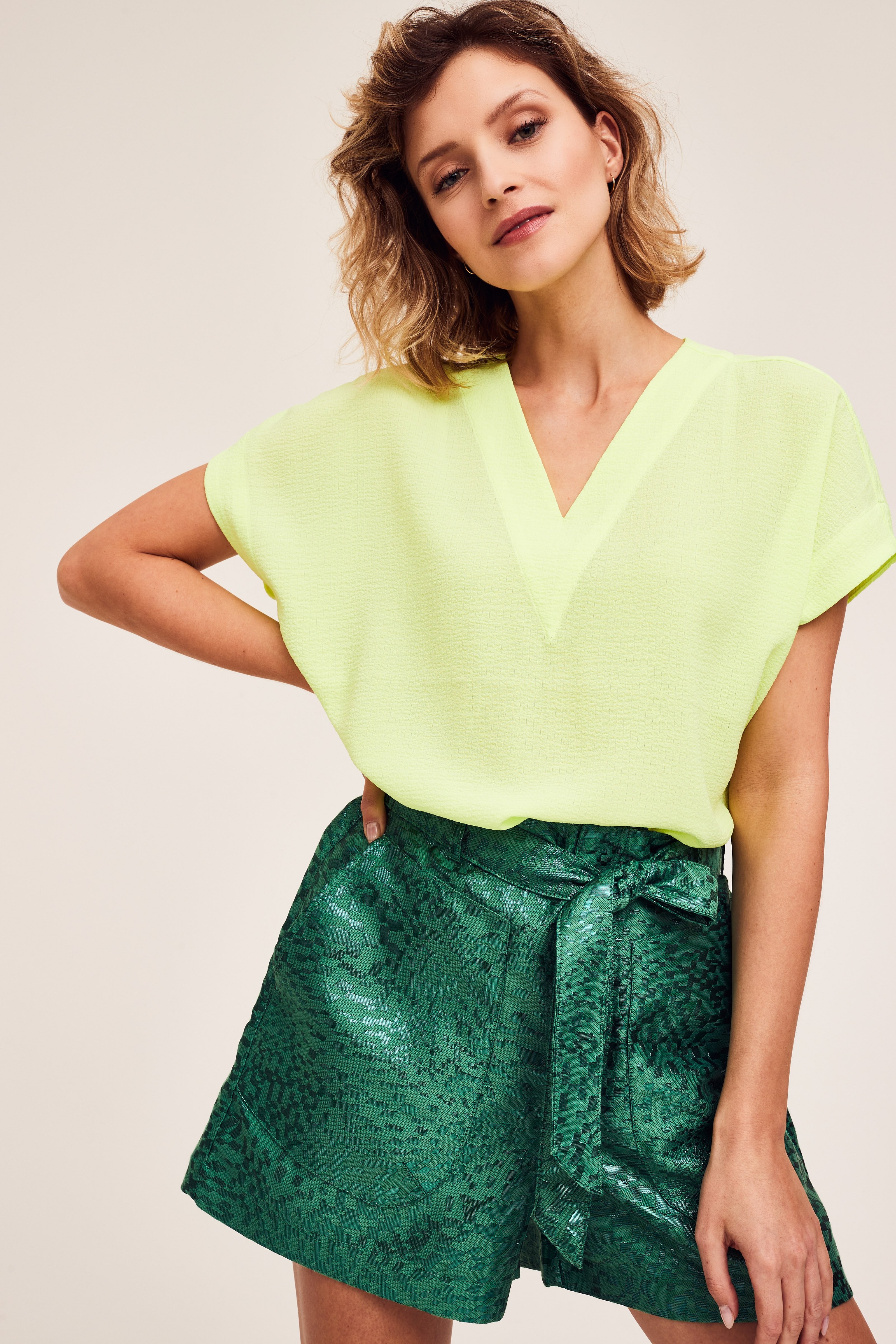 CKS Dames - SABA - blouse korte mouwen - intens groen