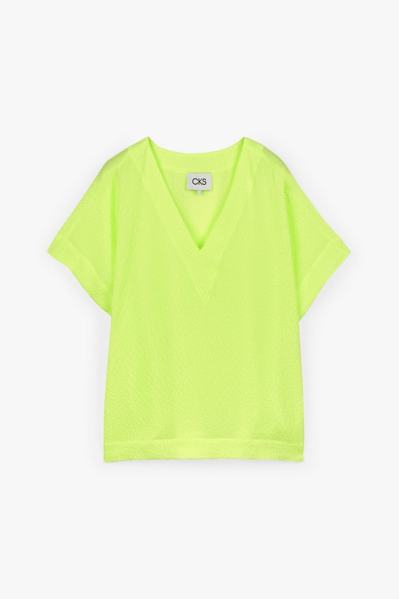 CKS Dames - SABA - blouse korte mouwen - intens groen