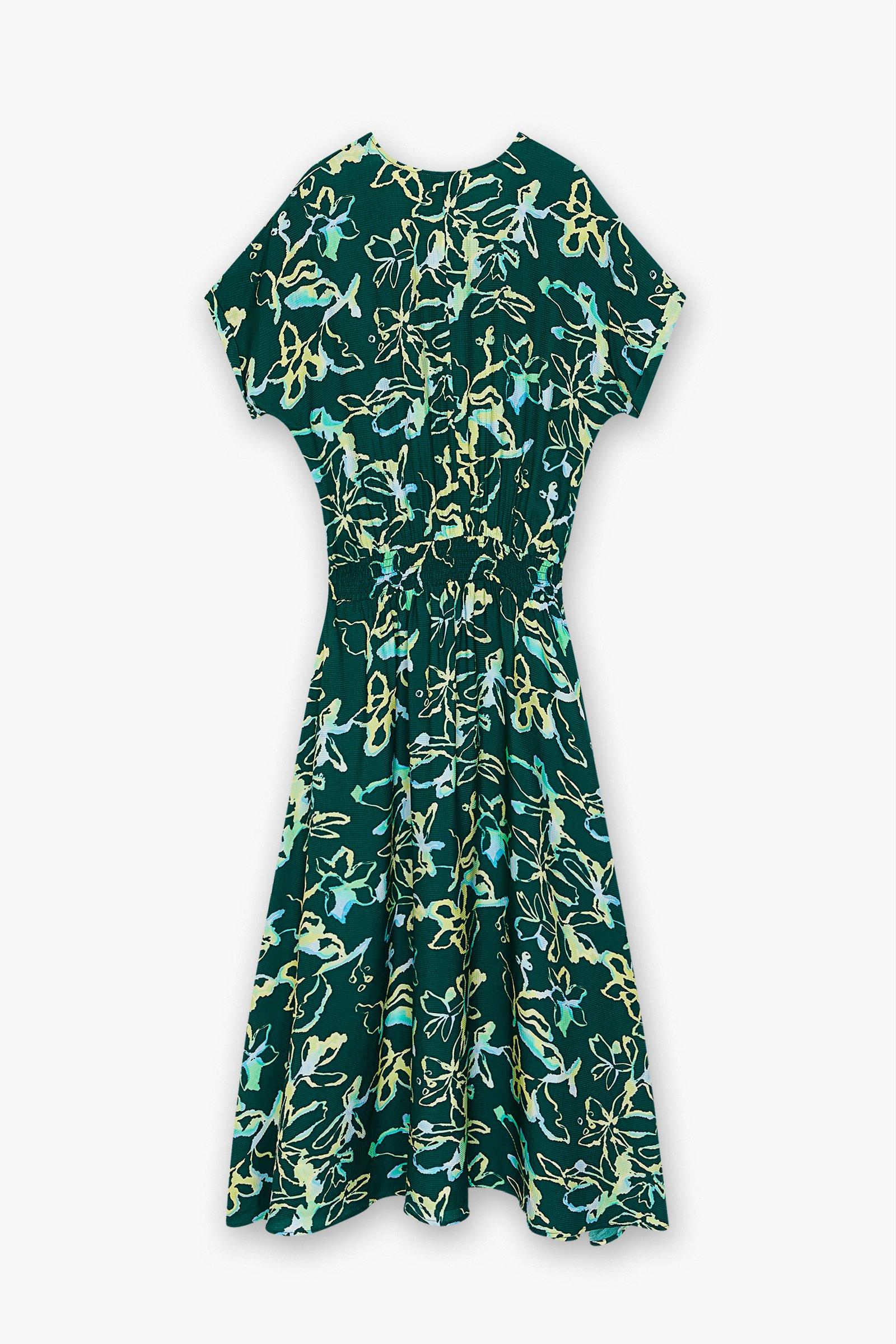 CKS Dames - LAPELINA - Midi-Kleid - Dunkelgrün