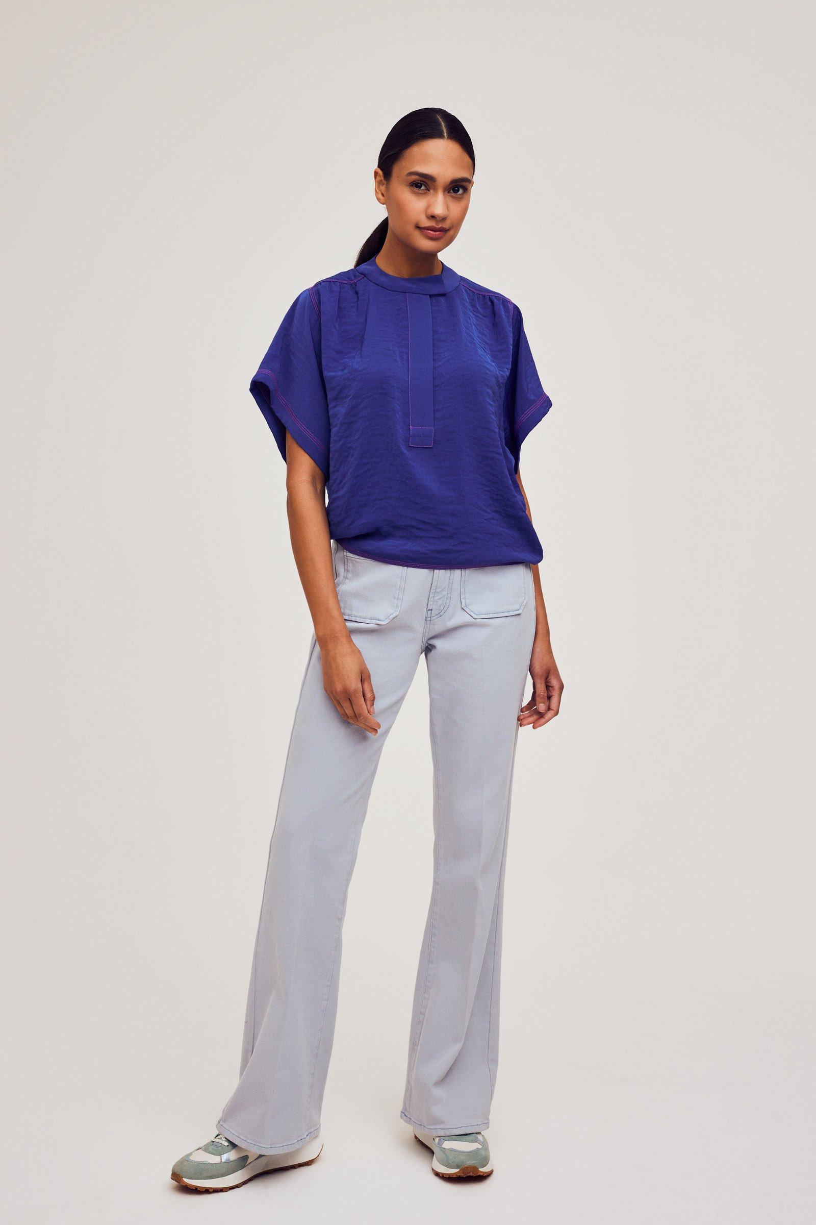 CKS Dames - LEDO - blouse lange mouwen - blauw