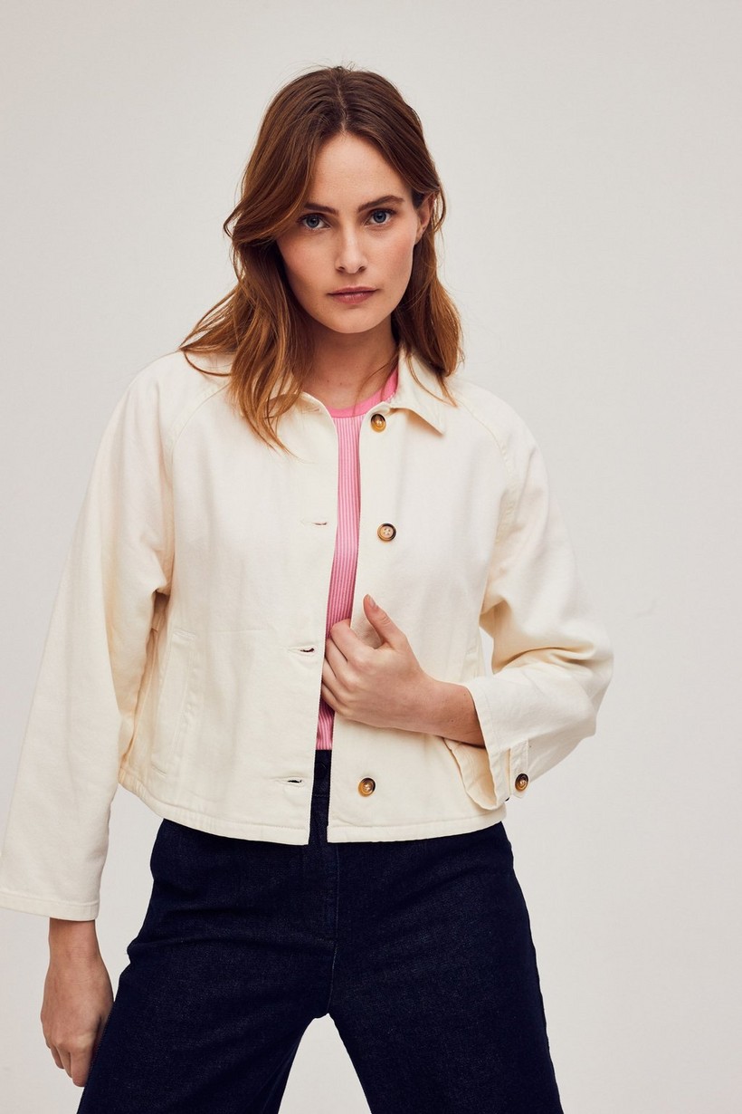 CKS Dames - SAIRA - denim jacket - light beige