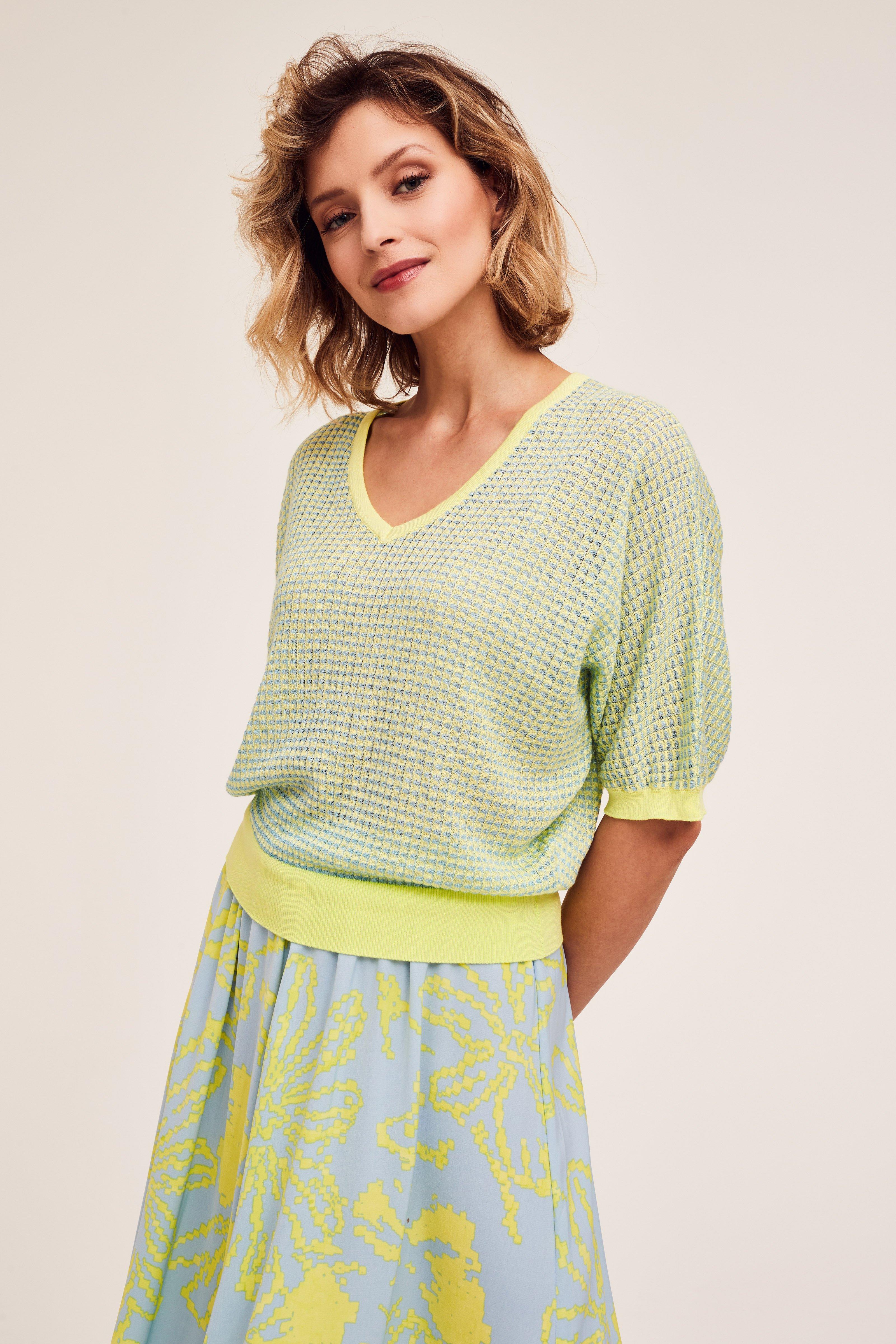 CKS Dames - PRIK - knitted top - light green