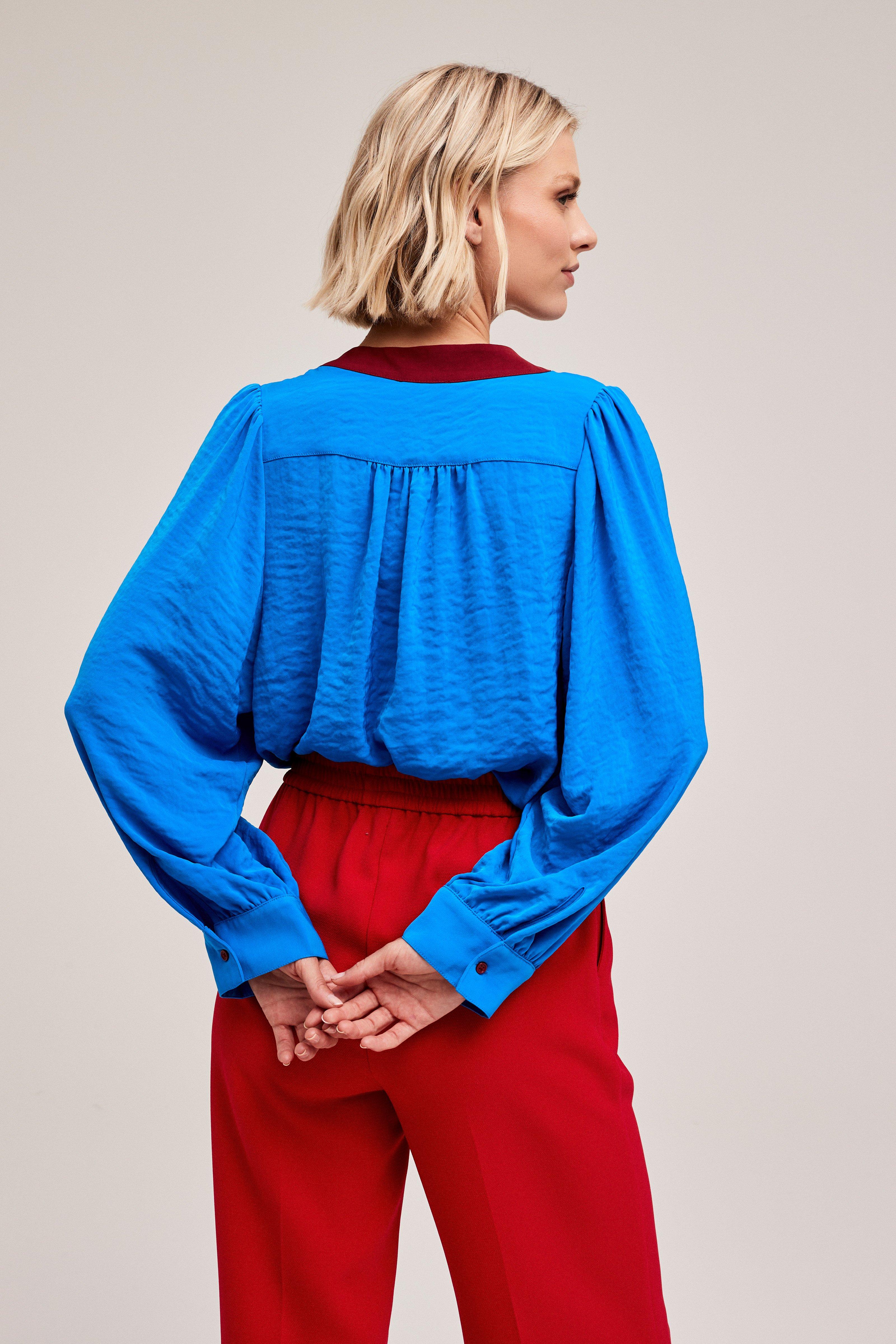 CKS Dames - MICKEYDO - blouse korte mouwen - intens blauw