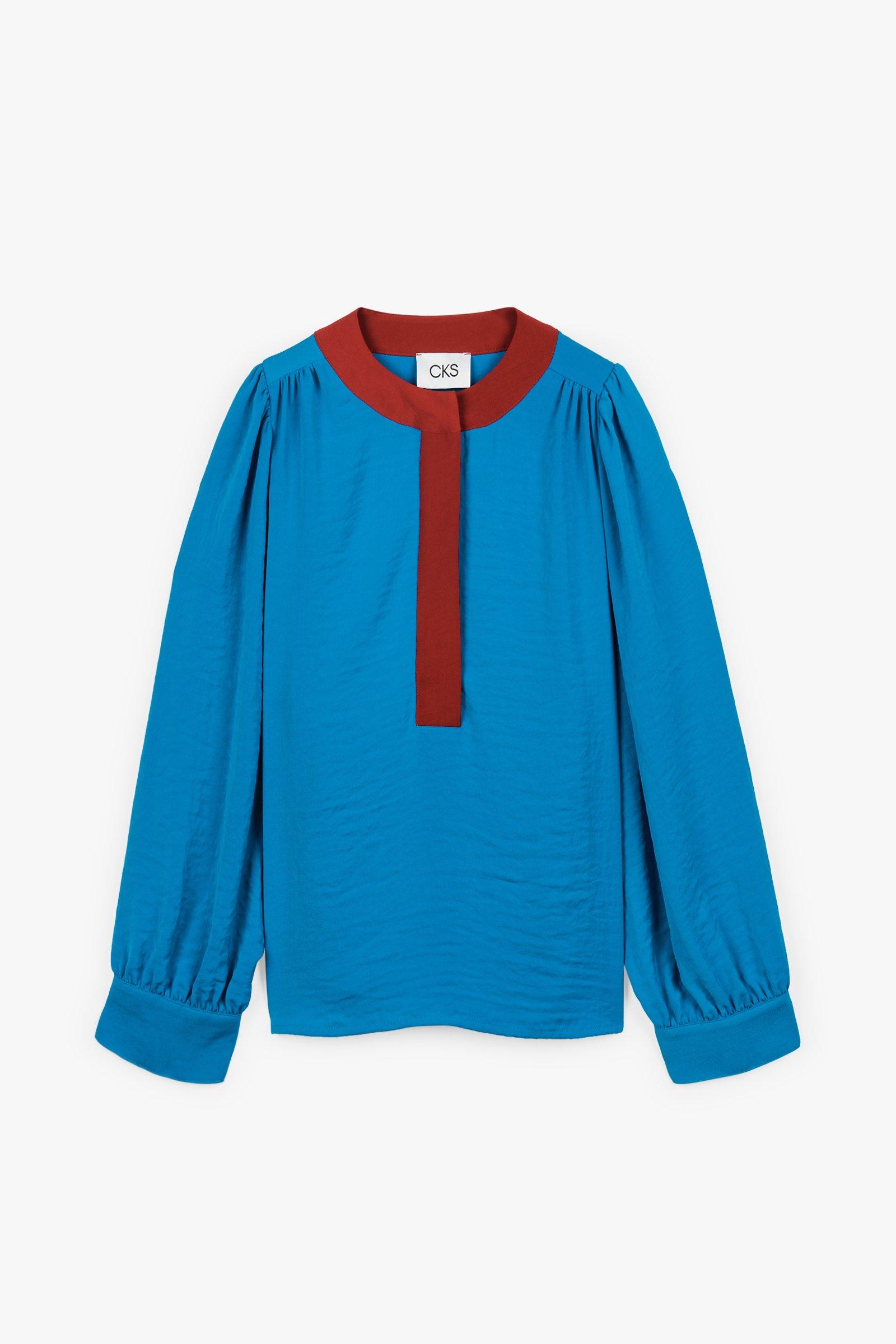 CKS Dames - MICKEYDO - blouse korte mouwen - intens blauw