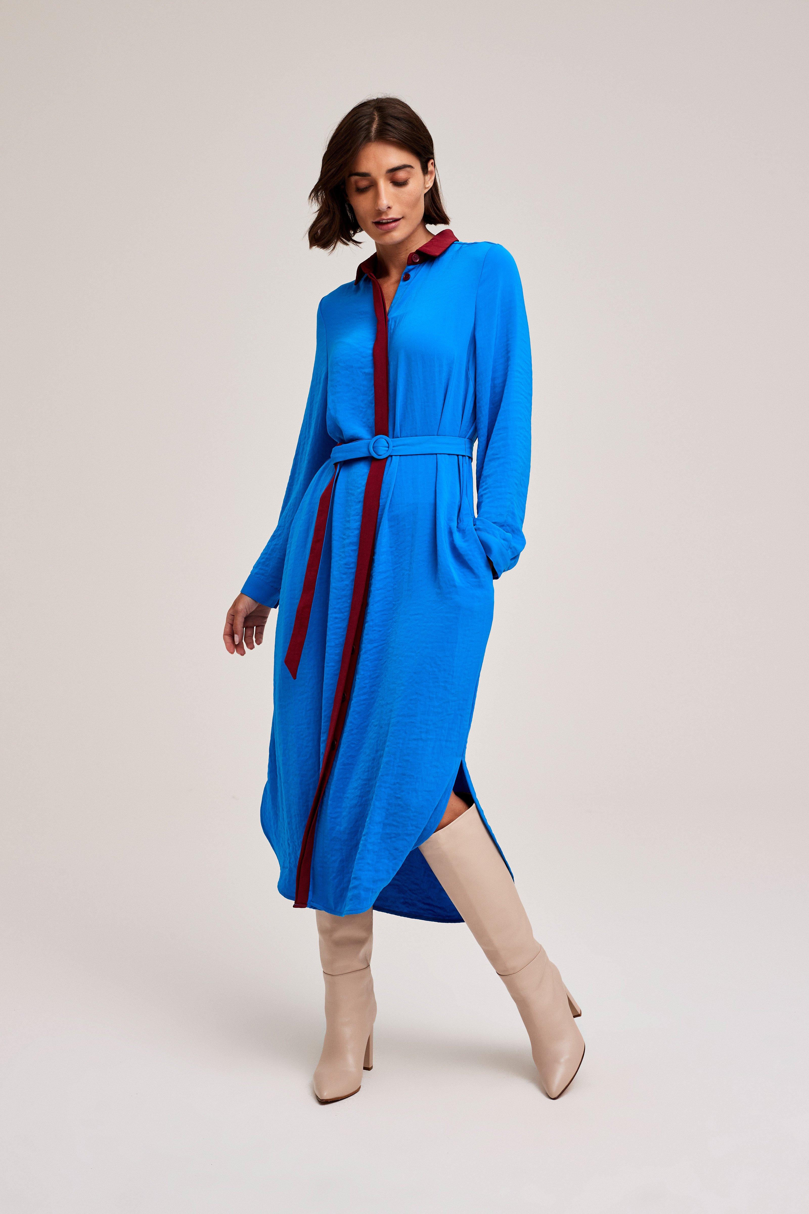 CKS Dames - LAPIS - Langes Kleid - Hellblau