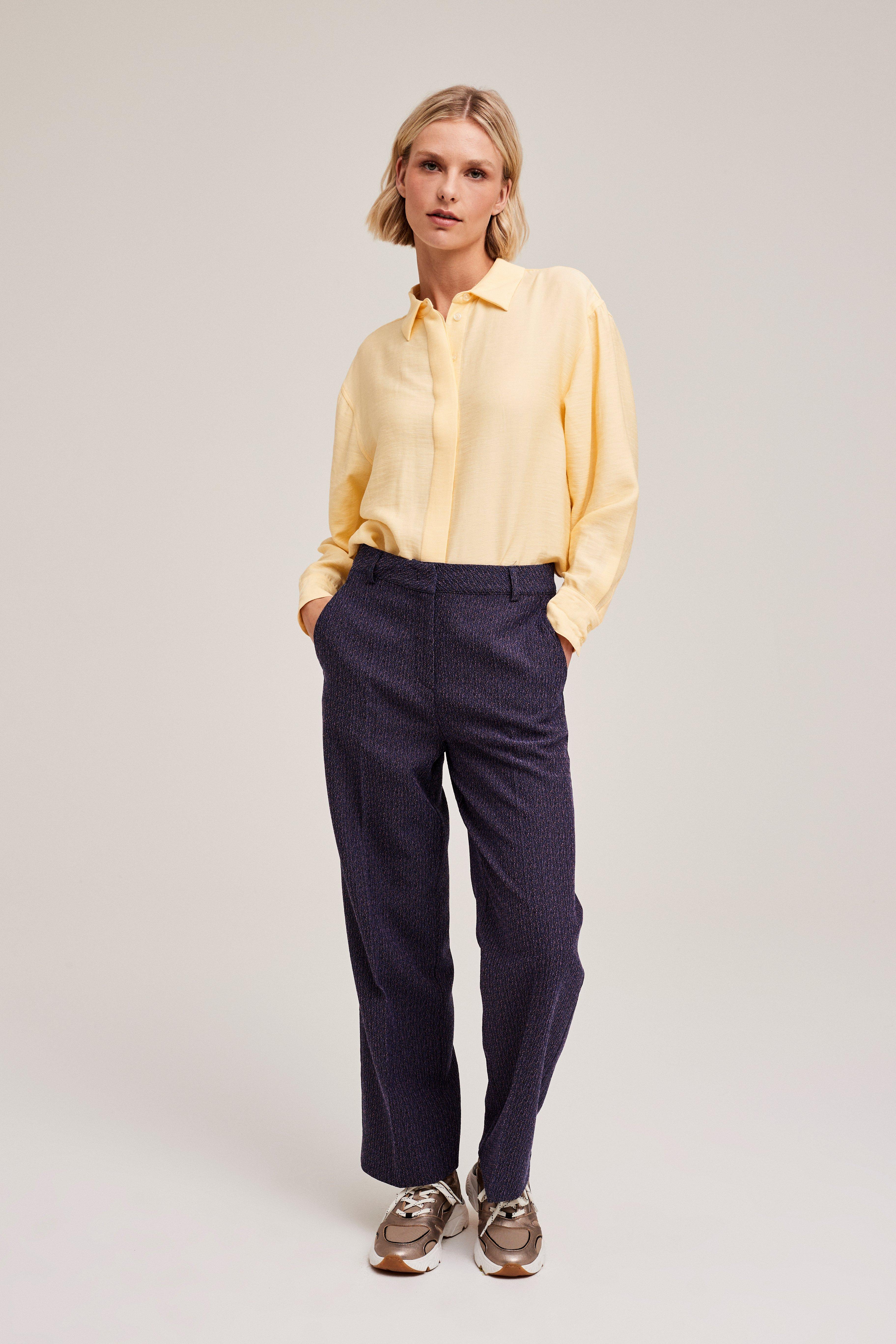CKS Dames - RUTTEN - blouse korte mouwen - lichtgeel